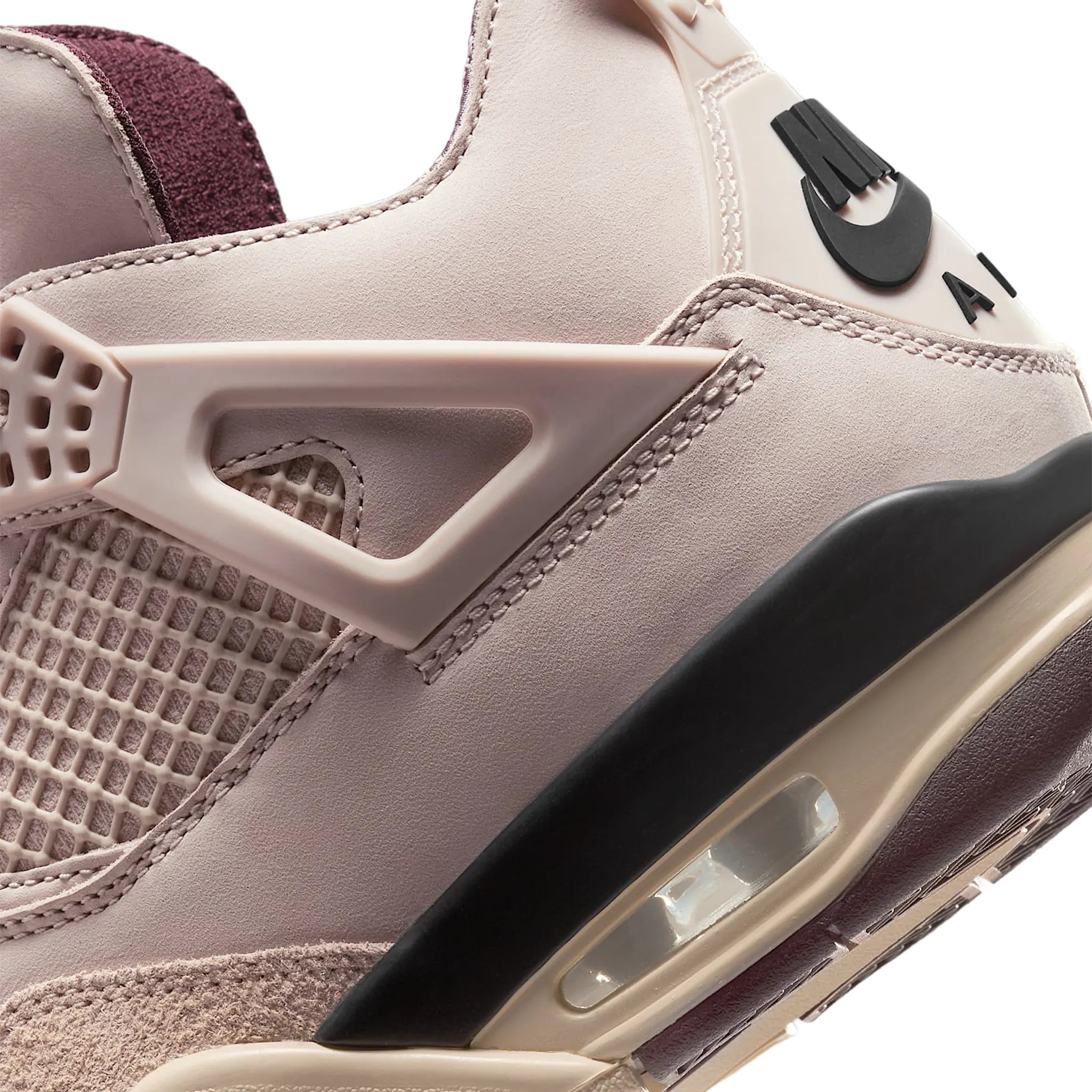 Detailed View of A Ma Maniére x Air Jordan 4 Retro Phantom (W) FZ4810-200