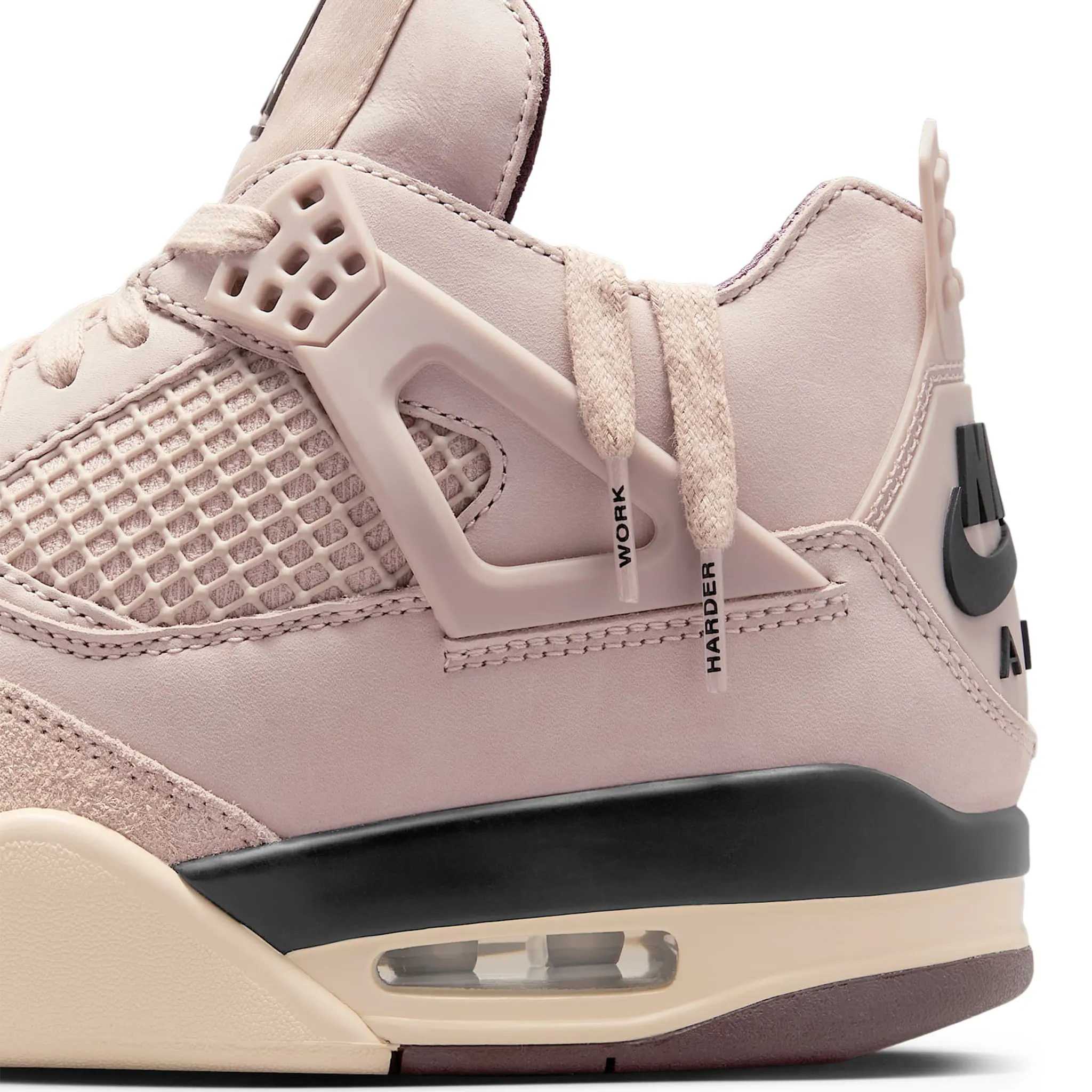 Detailed View of A Ma Maniére x Air Jordan 4 Retro Phantom (W) FZ4810-200