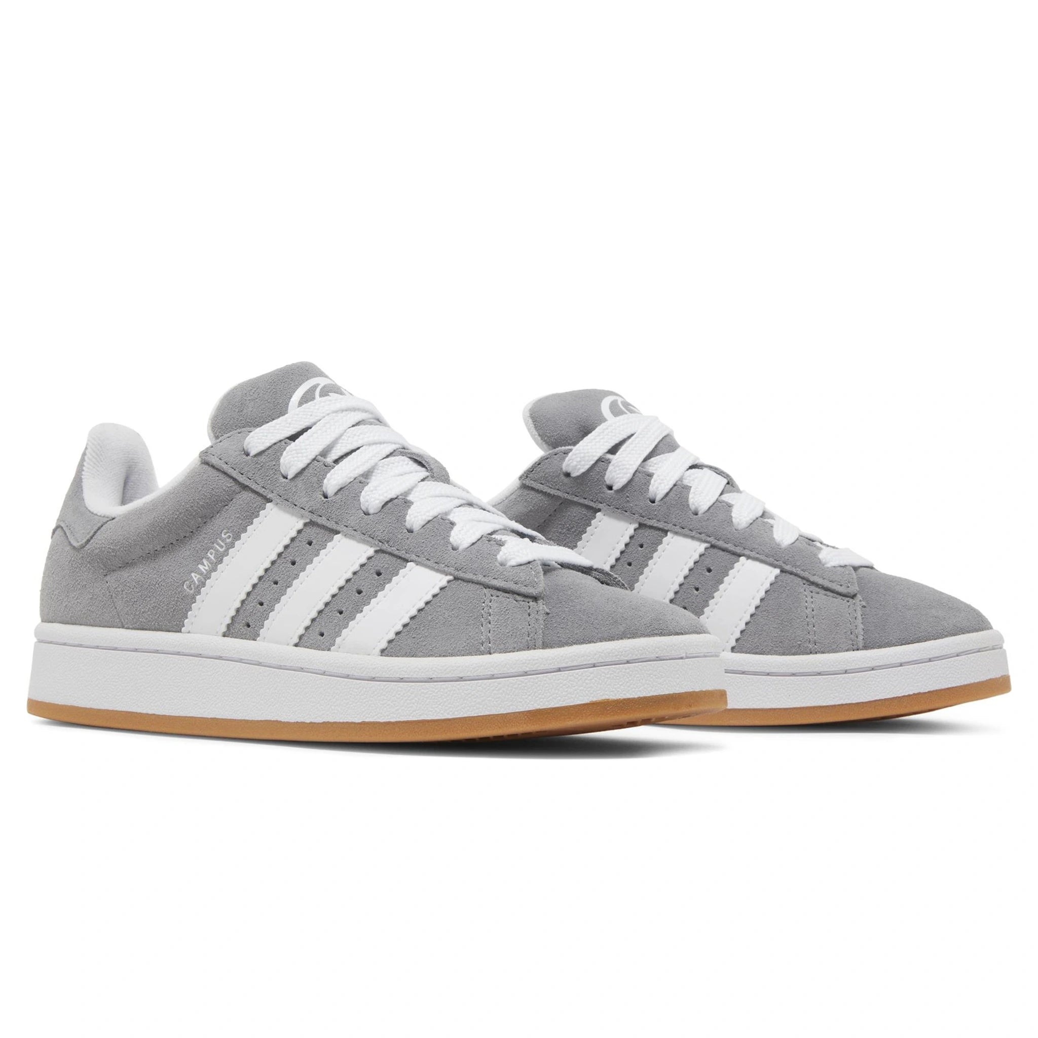 Front side view of Adidas Campus 00s Kids Grey Gum HQ6507