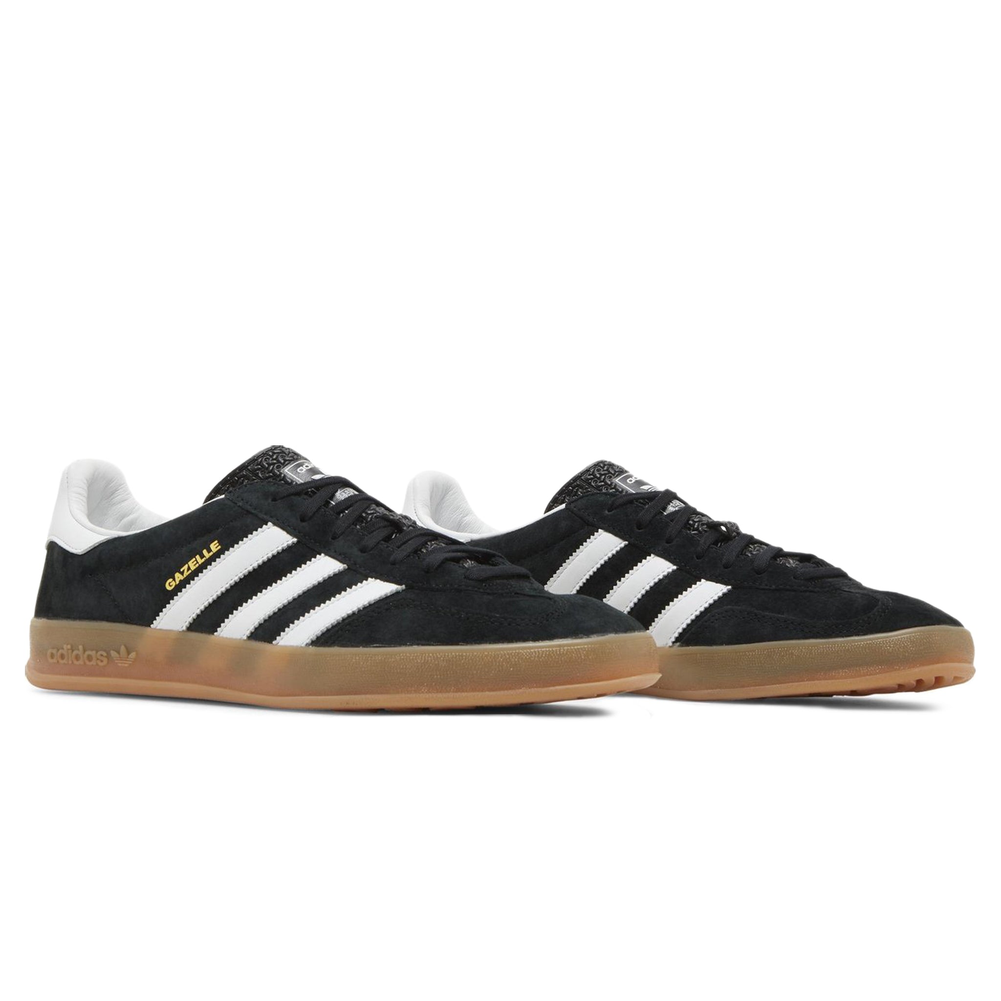 Front side view of Adidas Gazelle Black White Gum H06259