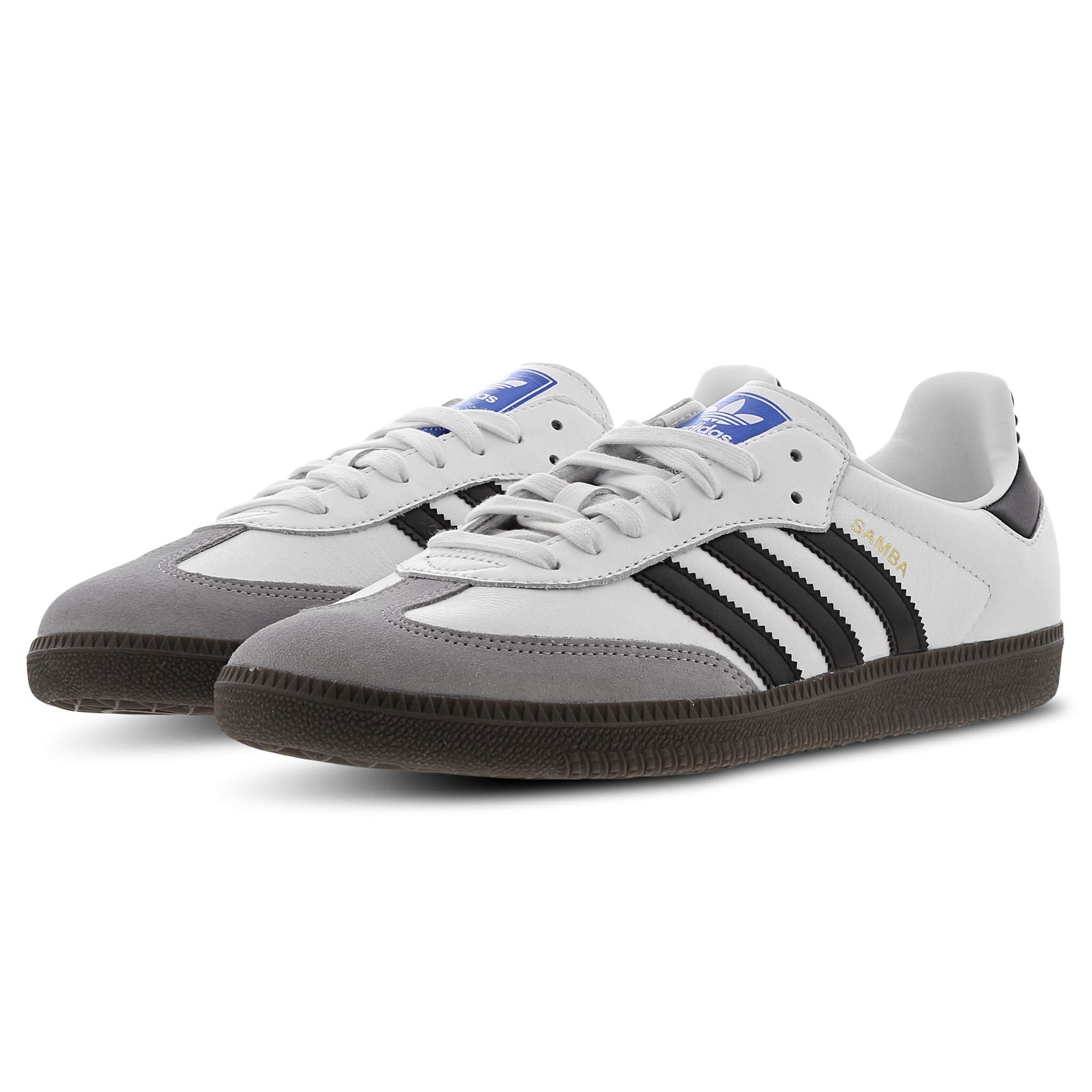 Front side view of Adidas Samba OG Cloud White Core Black B75806