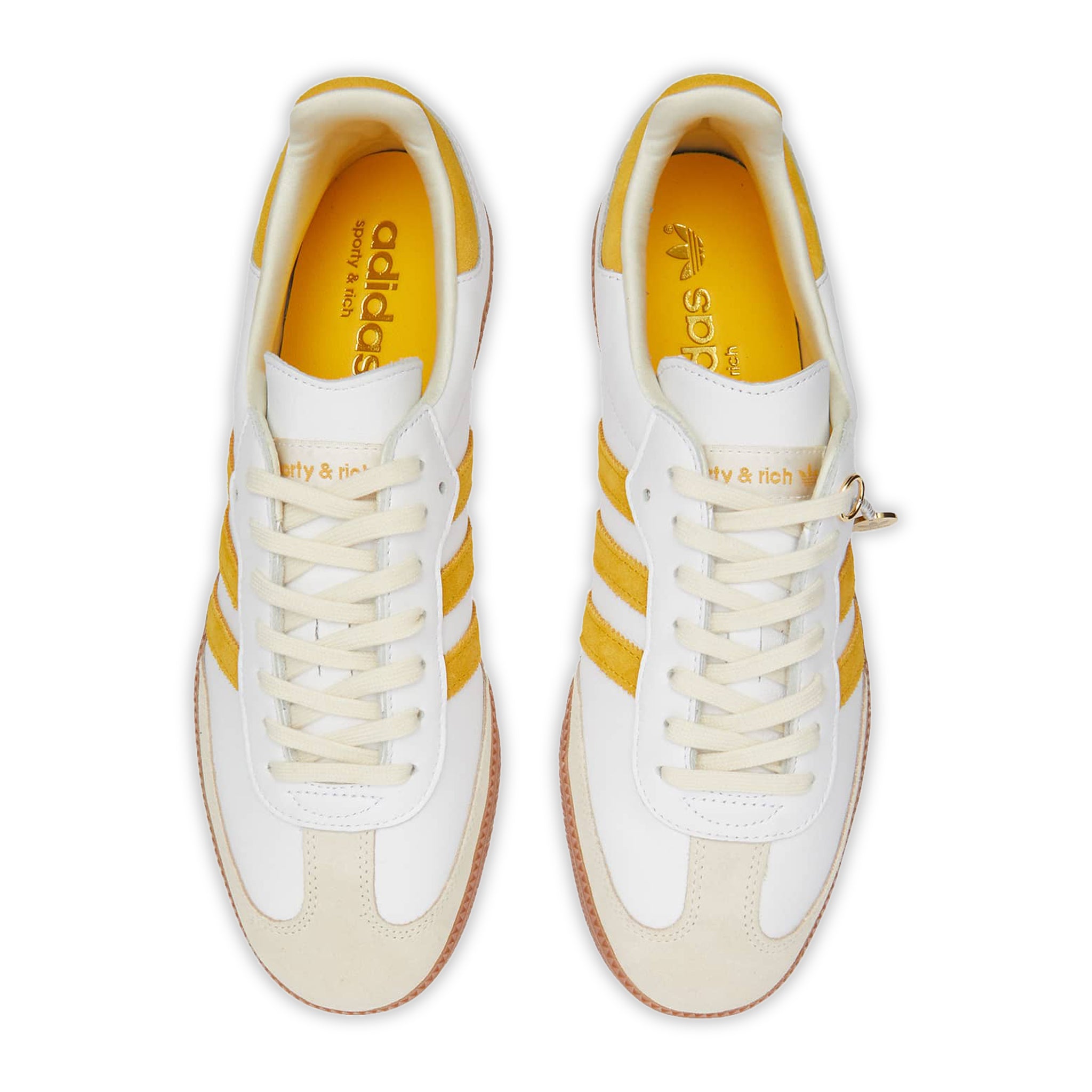 Top side view of Adidas Samba OG Sporty & Rich White Bold Gold IF5661