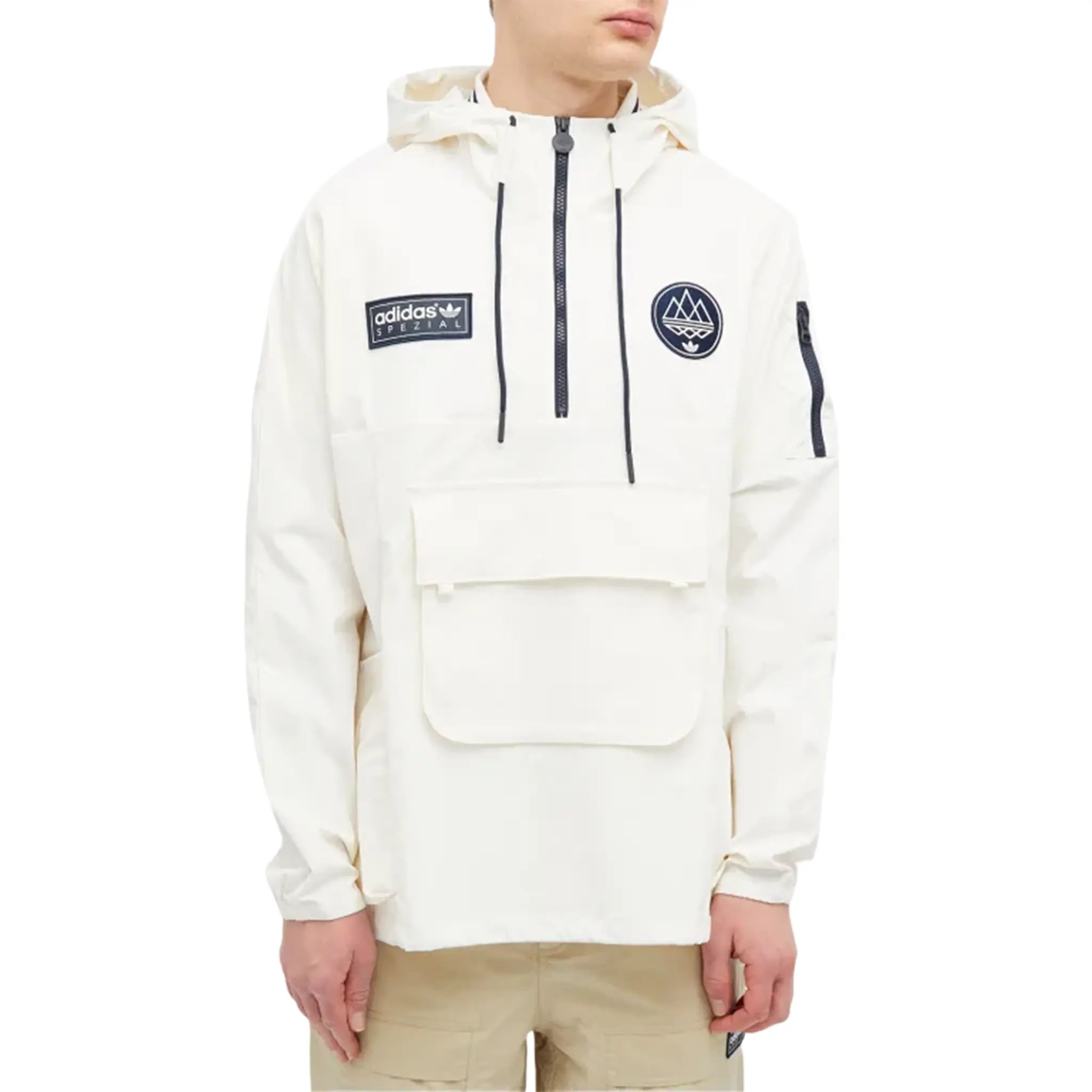Model Front view of Adidas Spezial Todmorden Smock Chalk White IM8929