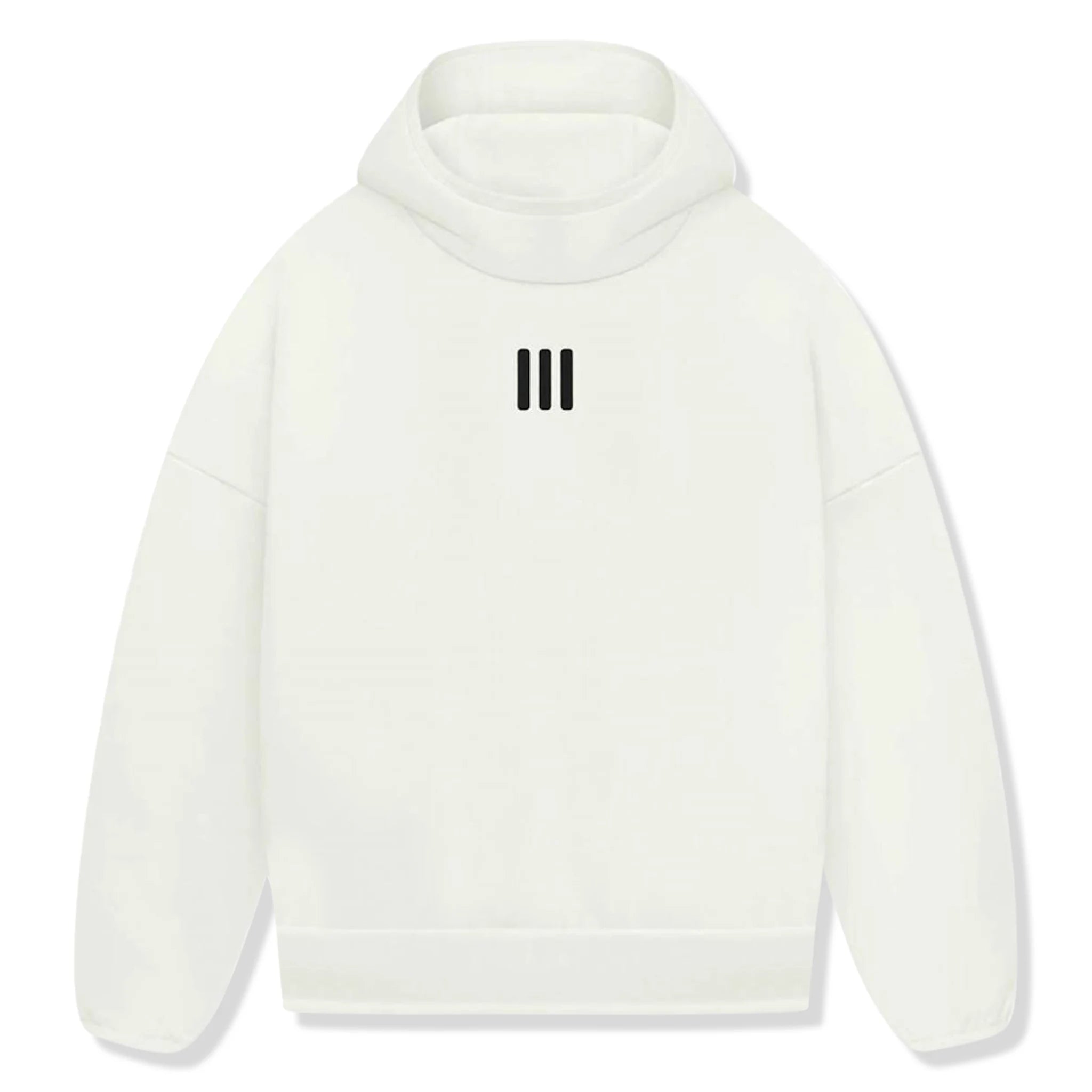 Front view of Adidas x Fear Of God Athletics Heavy Fleece Cream White Hoodie
