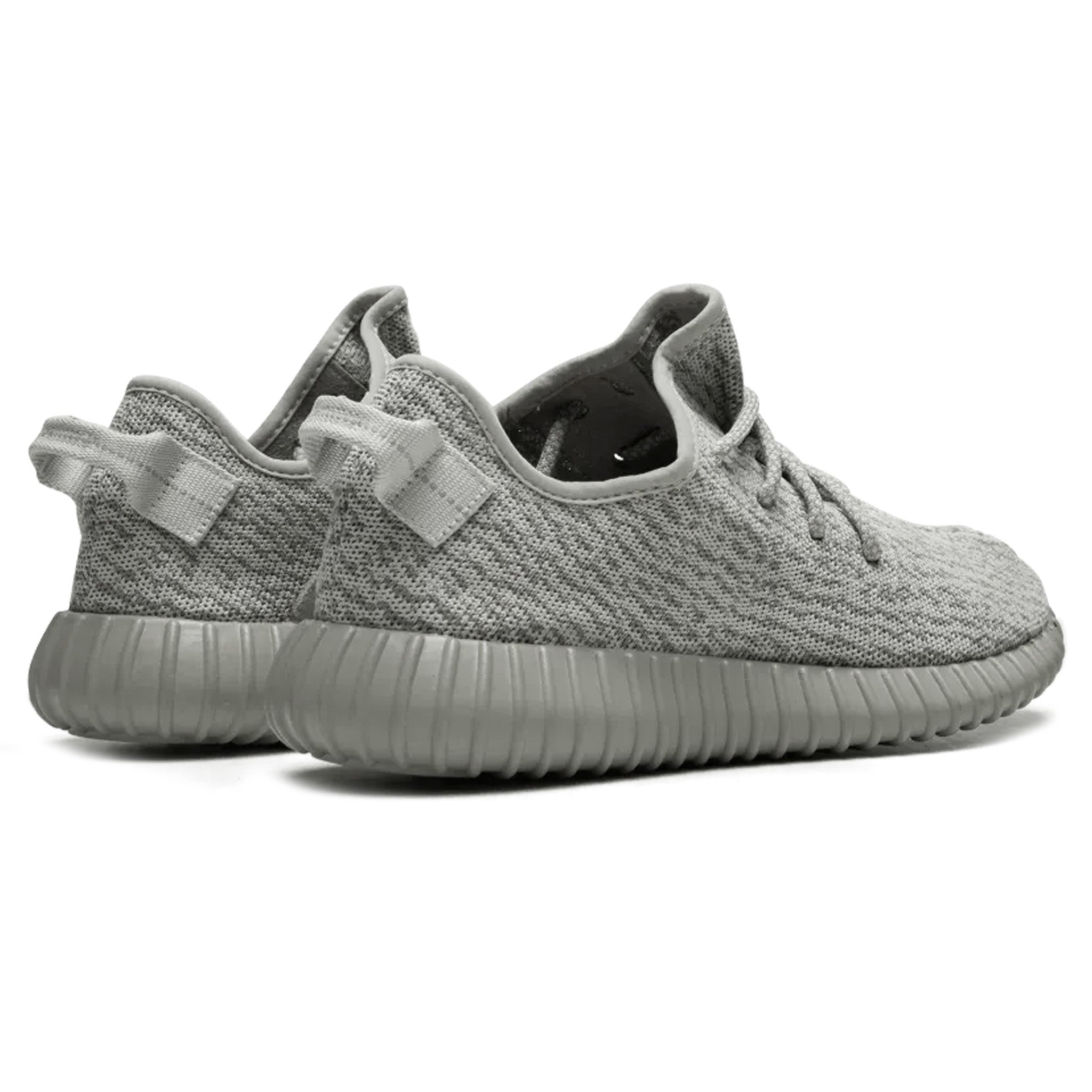 Heel view of Adidas Yeezy Boost 350 V1 Moonrock AQ2660