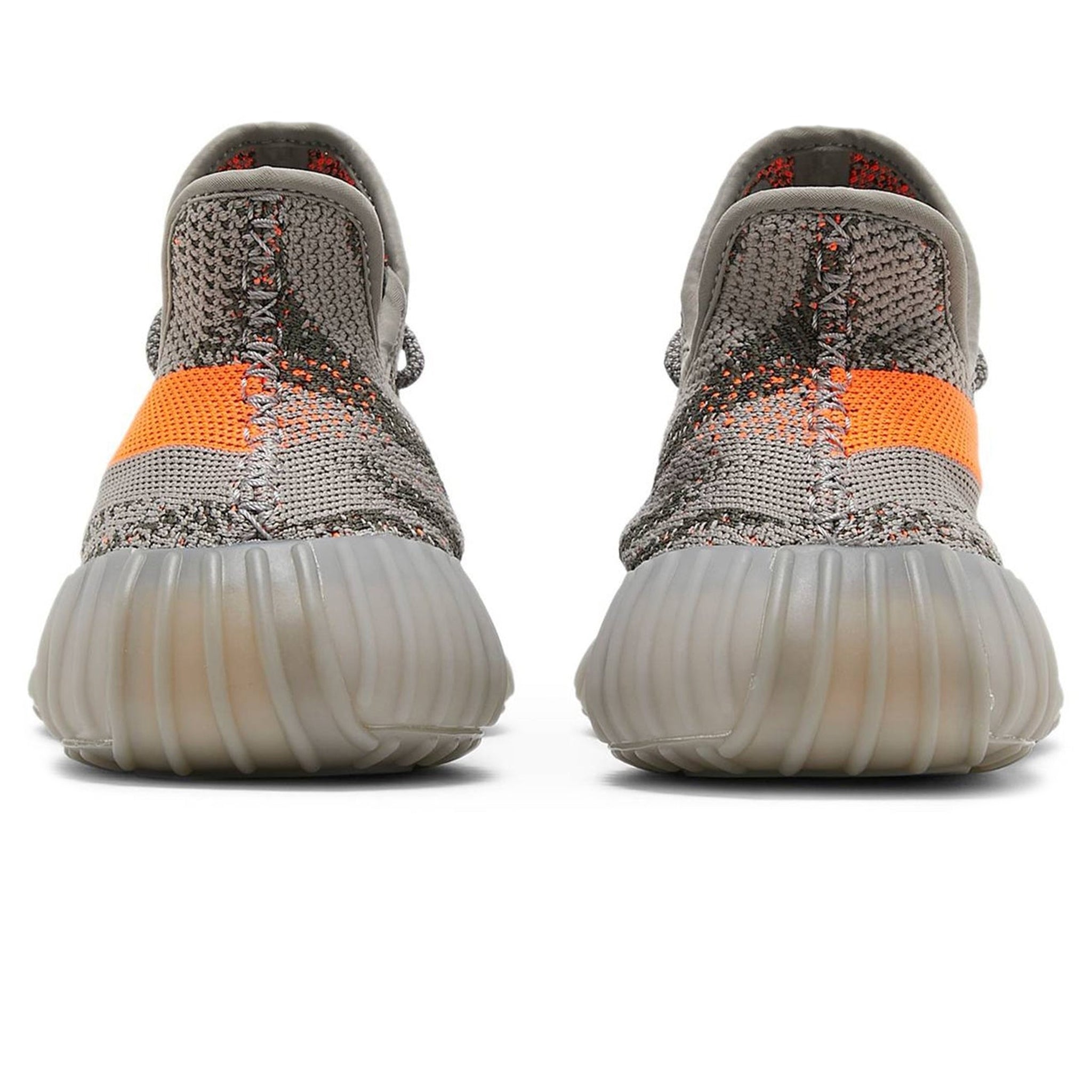 Heel view of Adidas Yeezy Boost 350 V2 Beluga Reflective GW1229