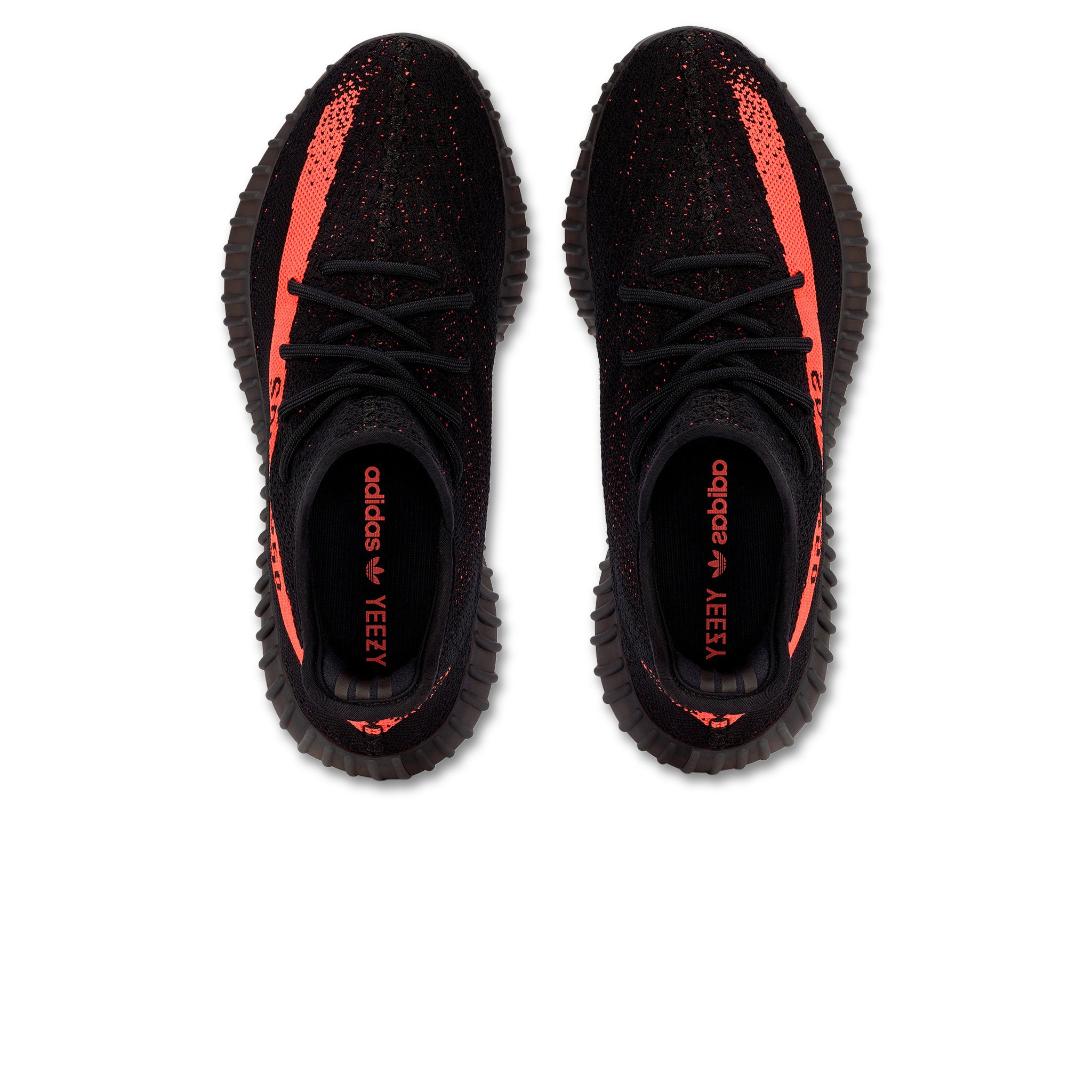 Top view of Adidas Yeezy Boost 350 V2 Core Black Red  BY9612
