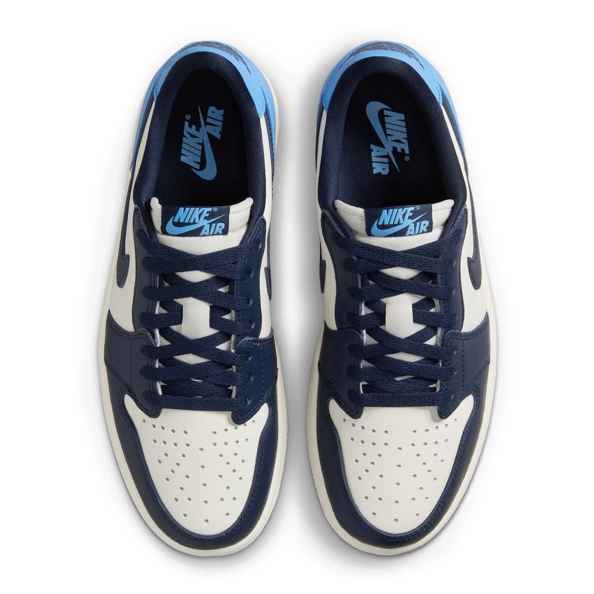 Top view of Air Jordan 1 Low OG Obsidian UNC CZ0790-400