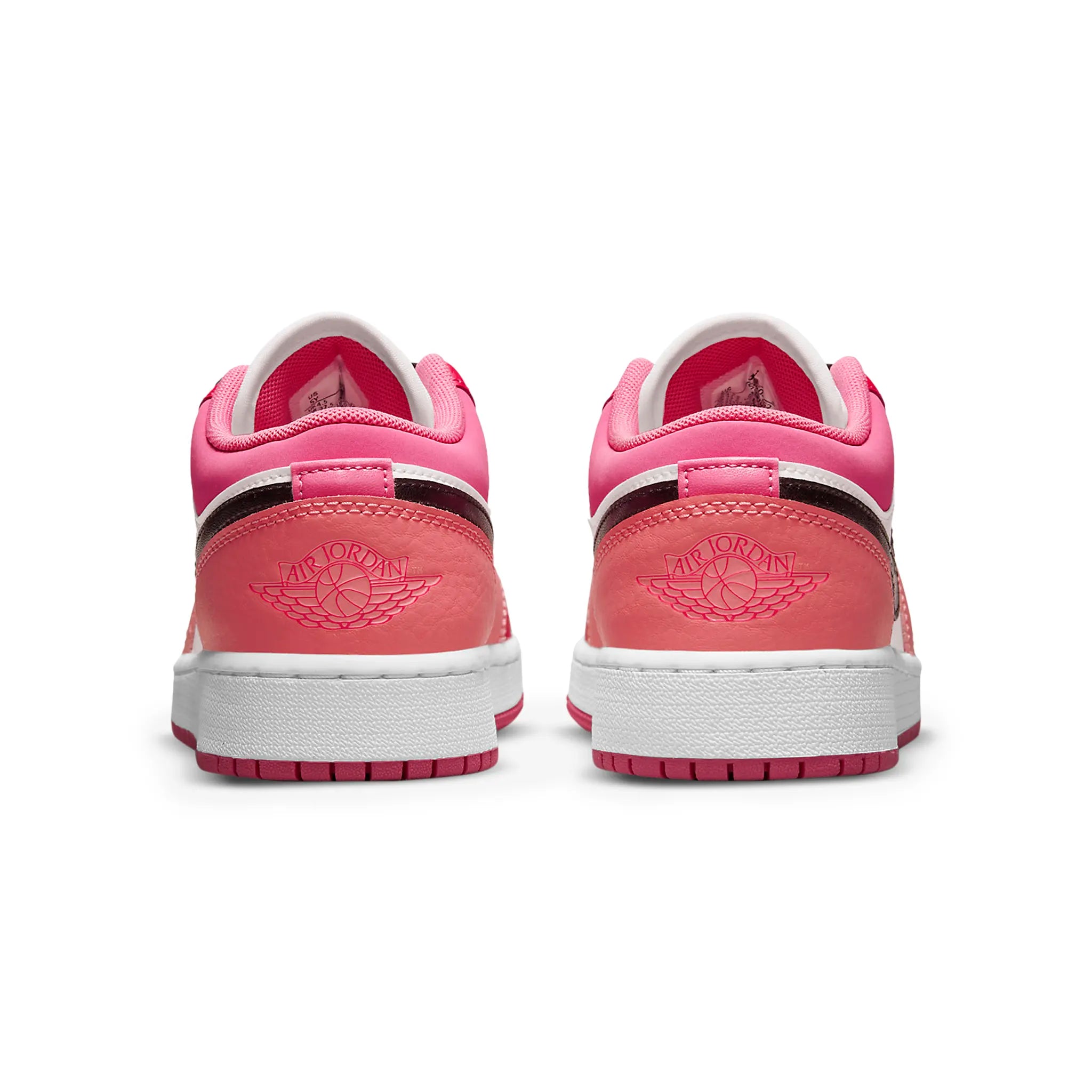 Back view of Air Jordan 1 Low Pink Red (GS) 553560-162