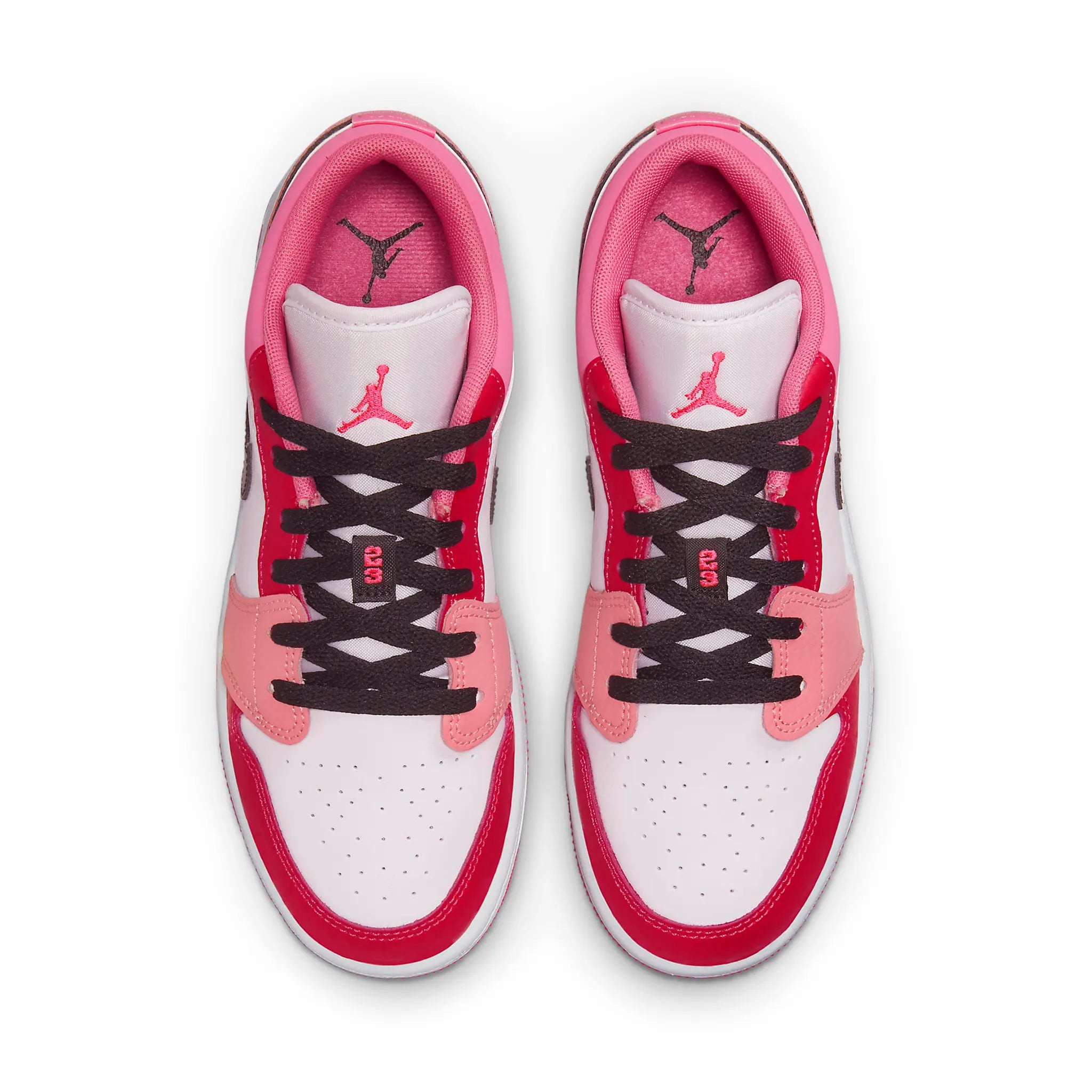 Top view of Air Jordan 1 Low Pink Red (GS) 553560-162