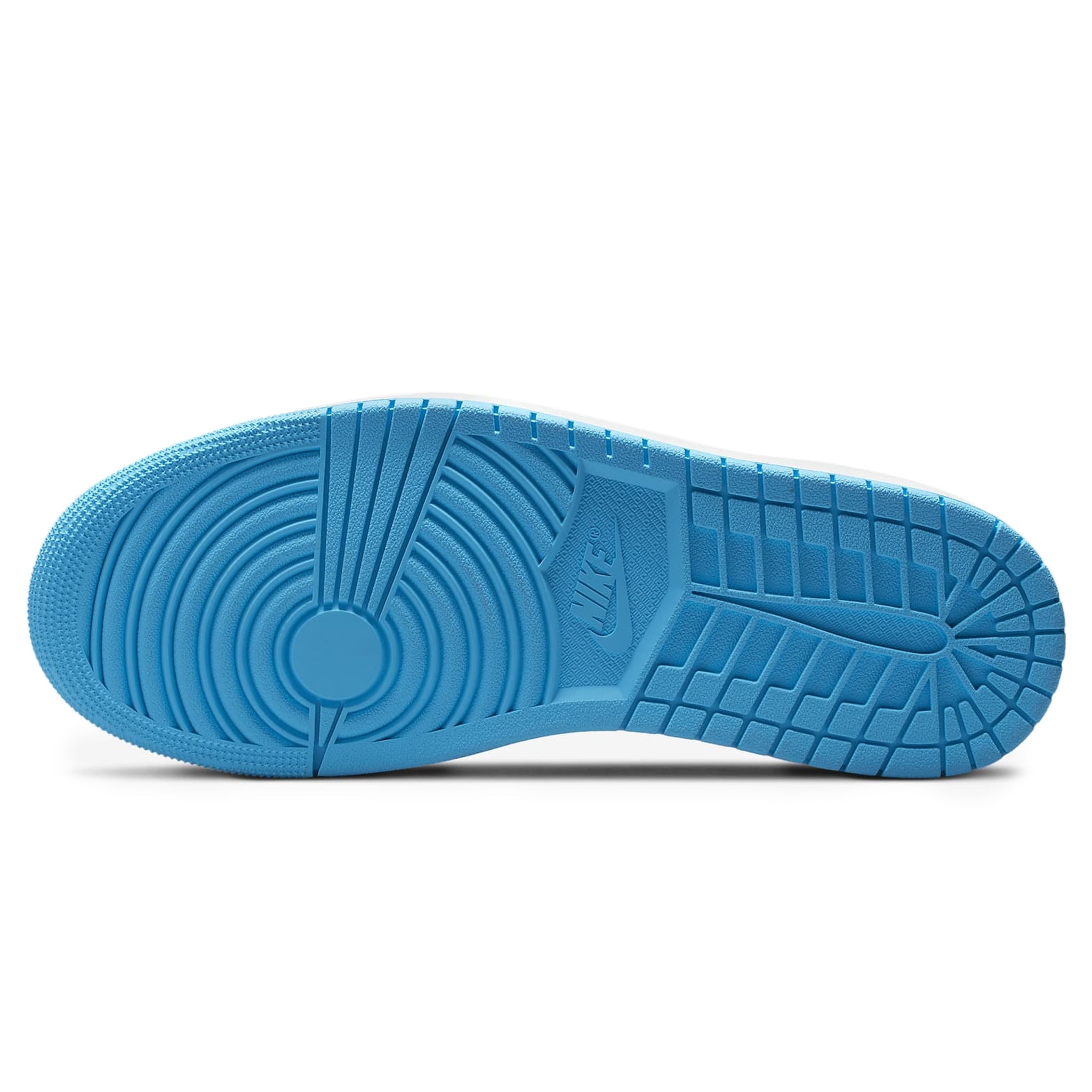 Sole view of Air Jordan 1 Low Vintage OG Black Dark Powder Blue CZ0790-104