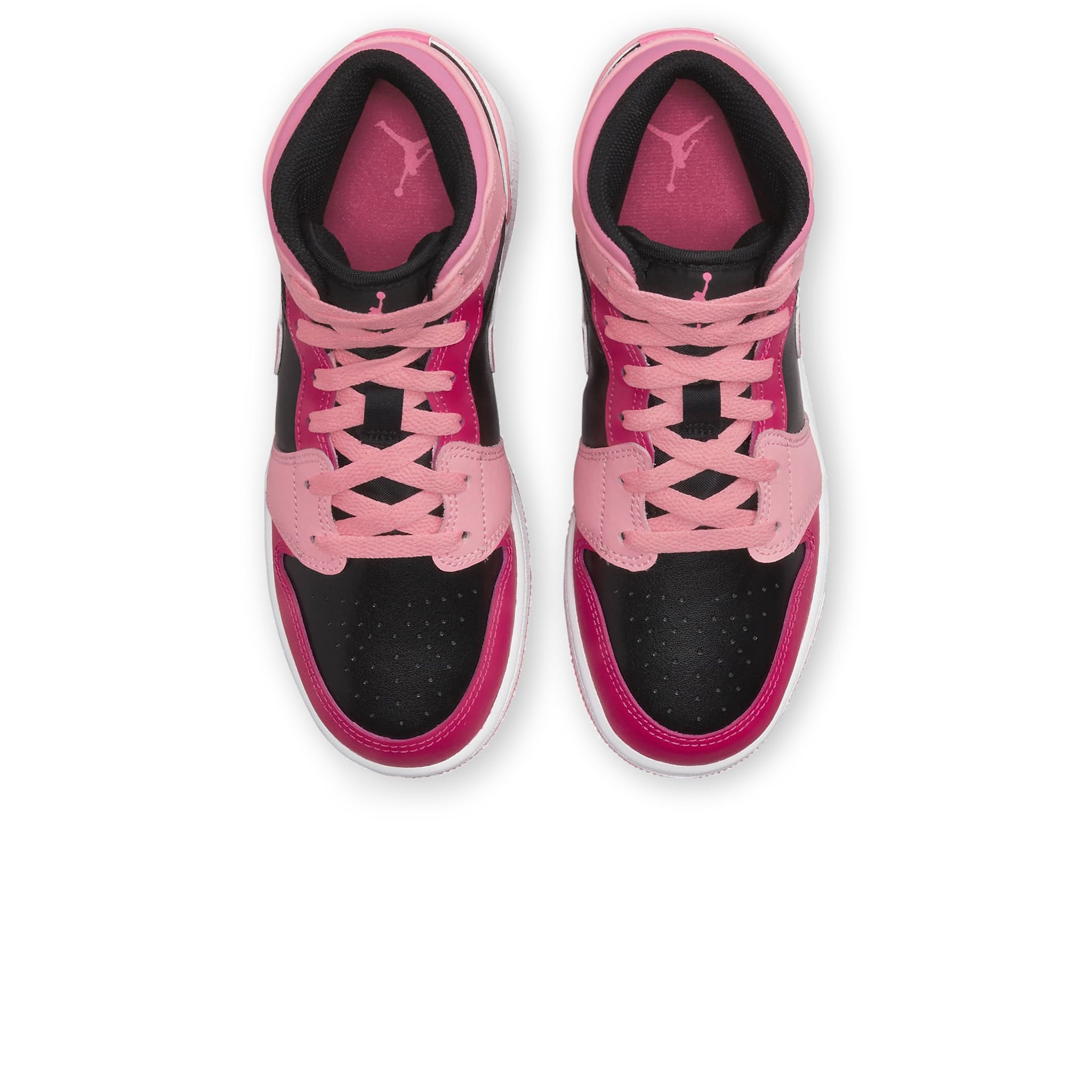 Top down view of Air Jordan 1 Mid Coral Chalk (GS) 554725-662