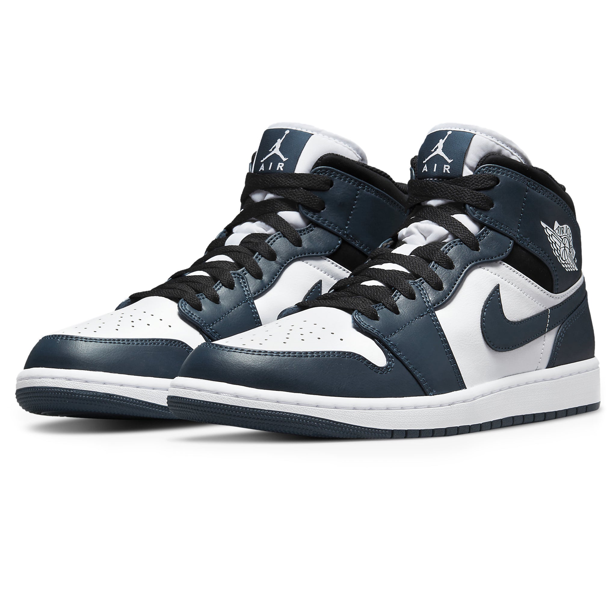 Front side view of Air Jordan 1 Mid Dark Teal 554724-411