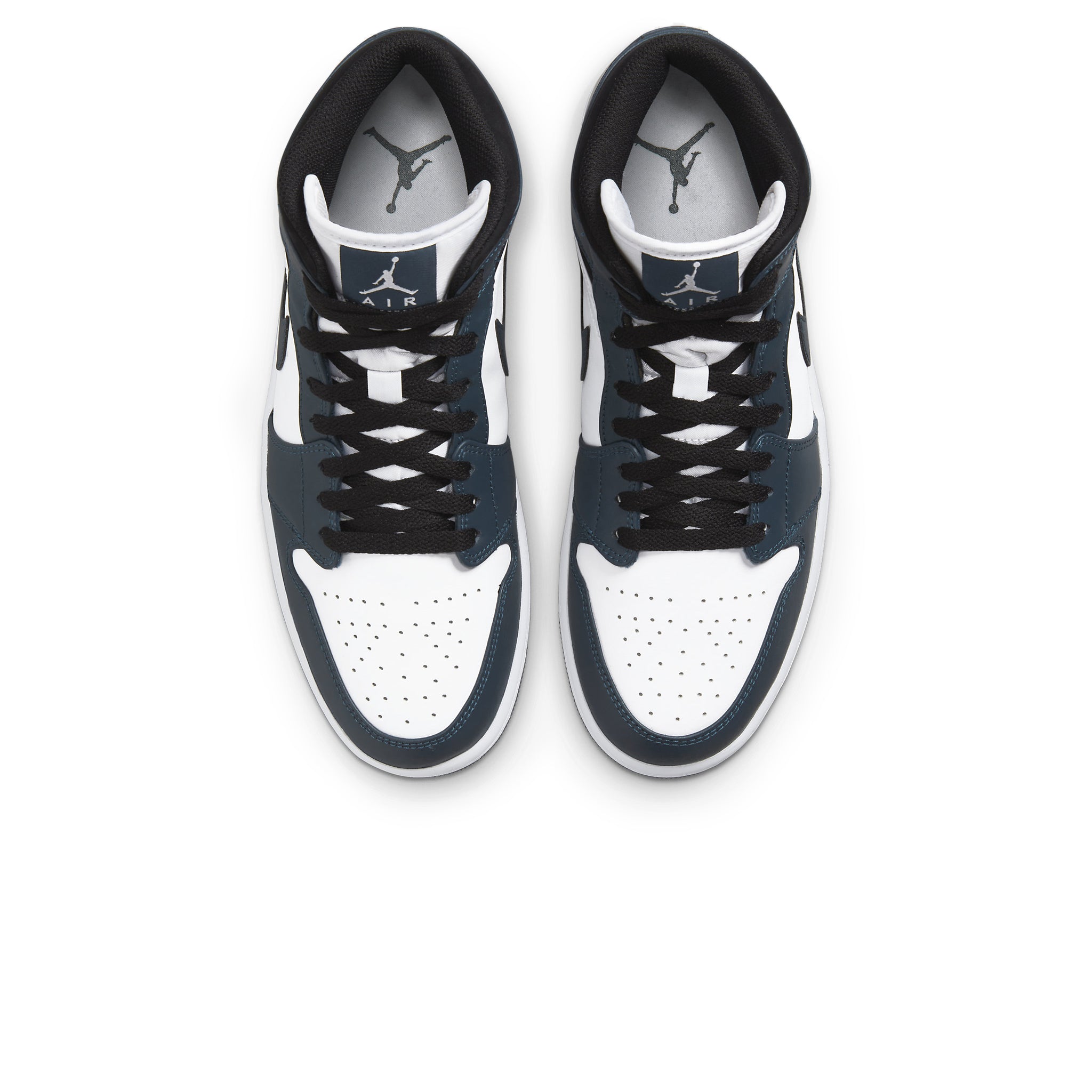 Top down view of Air Jordan 1 Mid Dark Teal 554724-411