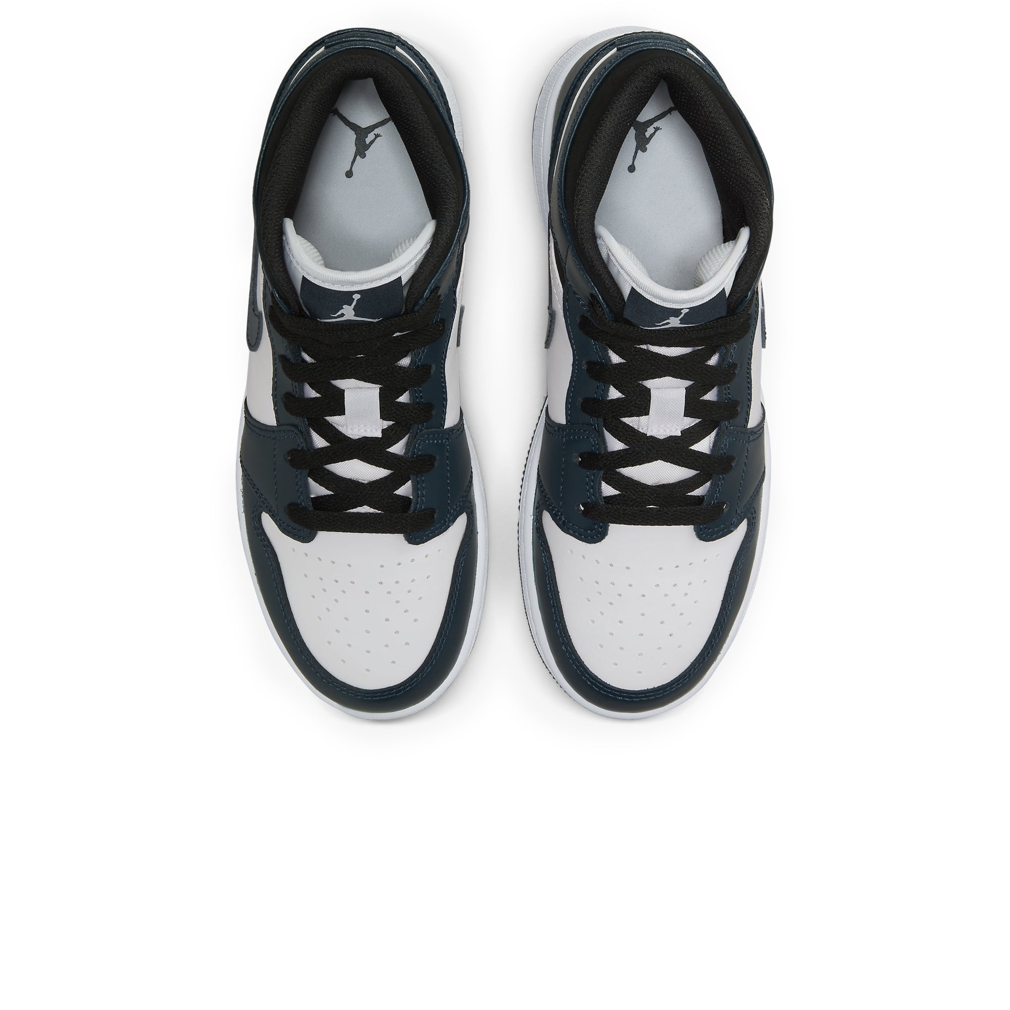 Top down view of Air Jordan 1 Mid Dark Teal (GS) -554725-411