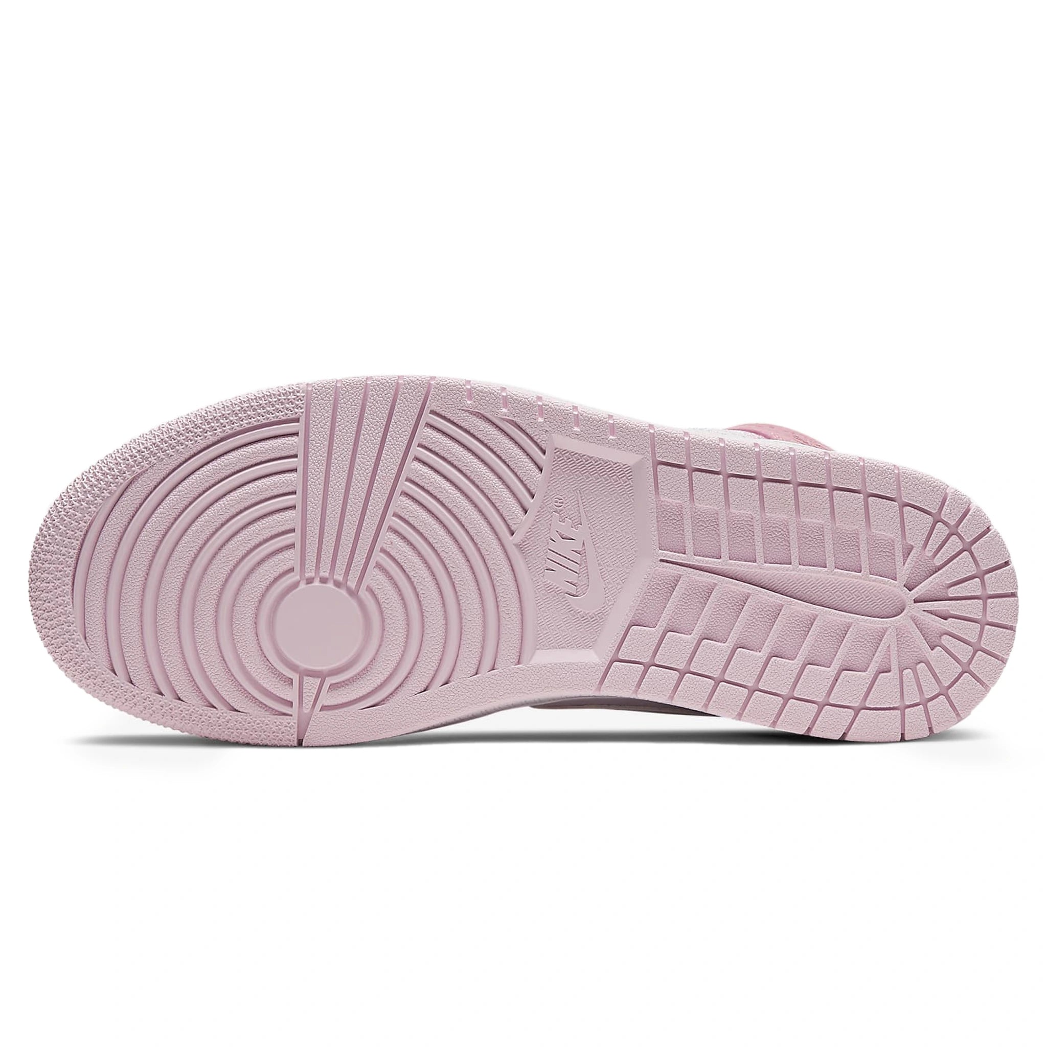 Sole view of Air Jordan 1 Mid Digital Pink (W) CW5379-600