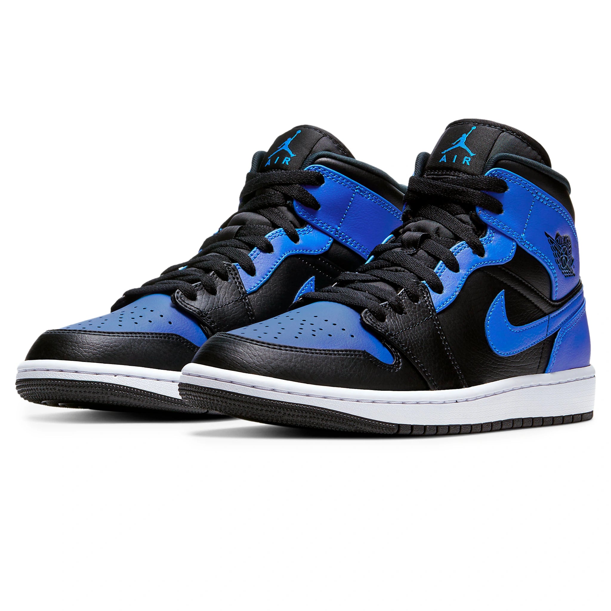 Front View of Air Jordan 1 Mid Hyper Royal 554724-077