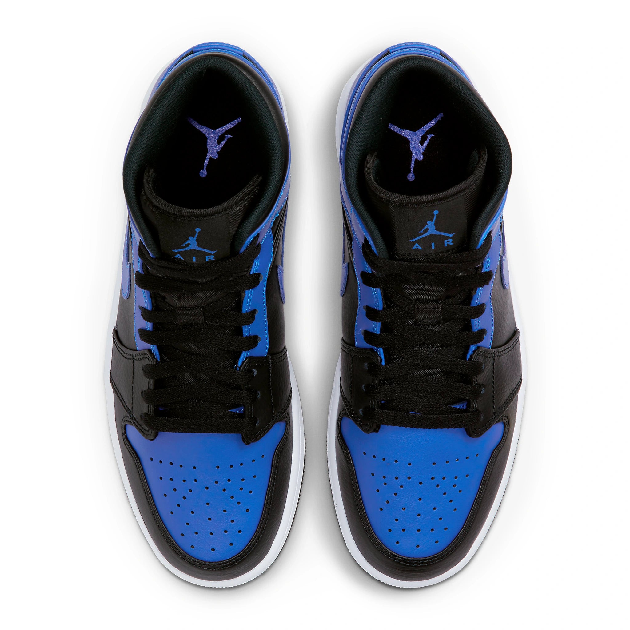 Top Down View of Air Jordan 1 Mid Hyper Royal 554724-077
