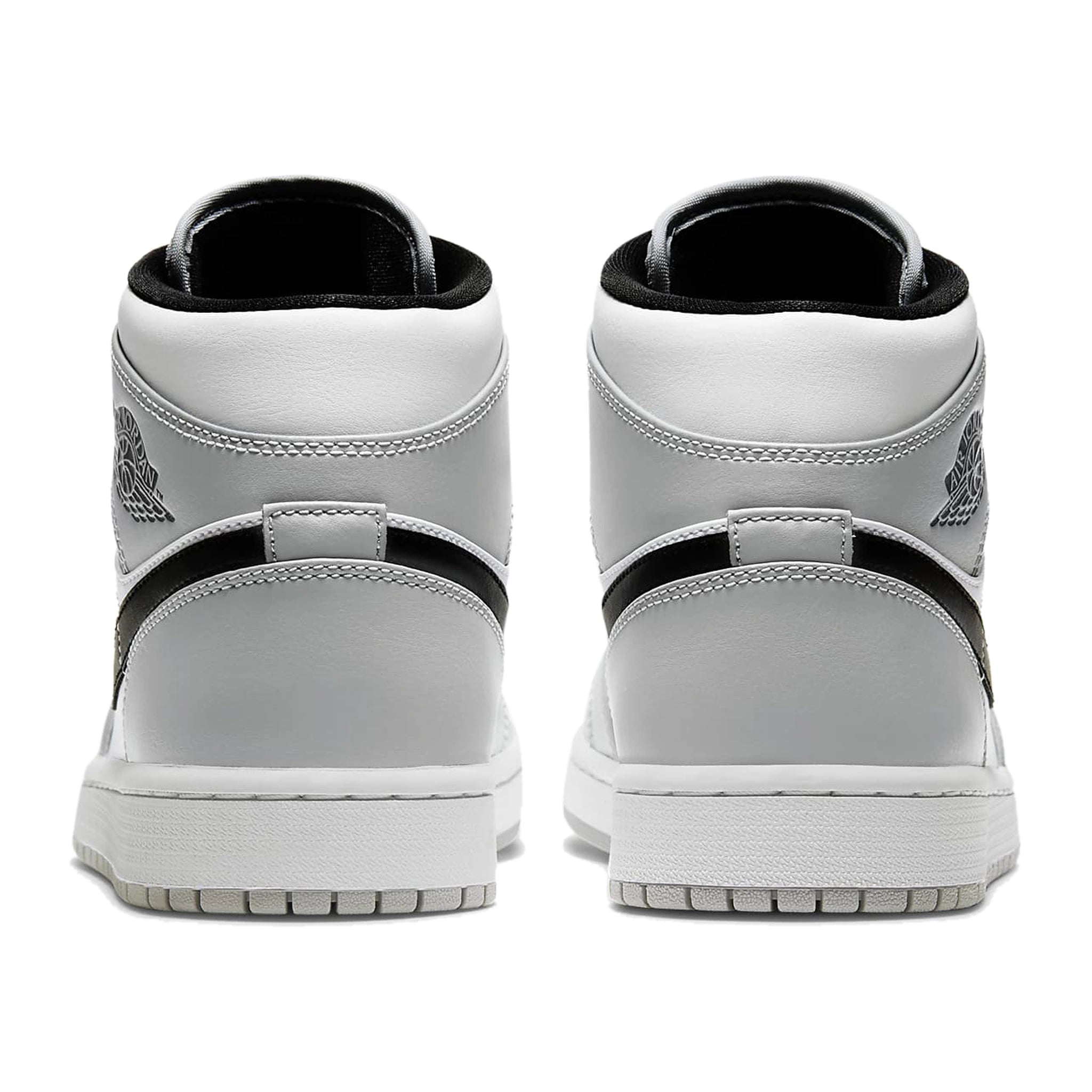 Back view of Air Jordan 1 Mid Light Smoke Grey 554724-092