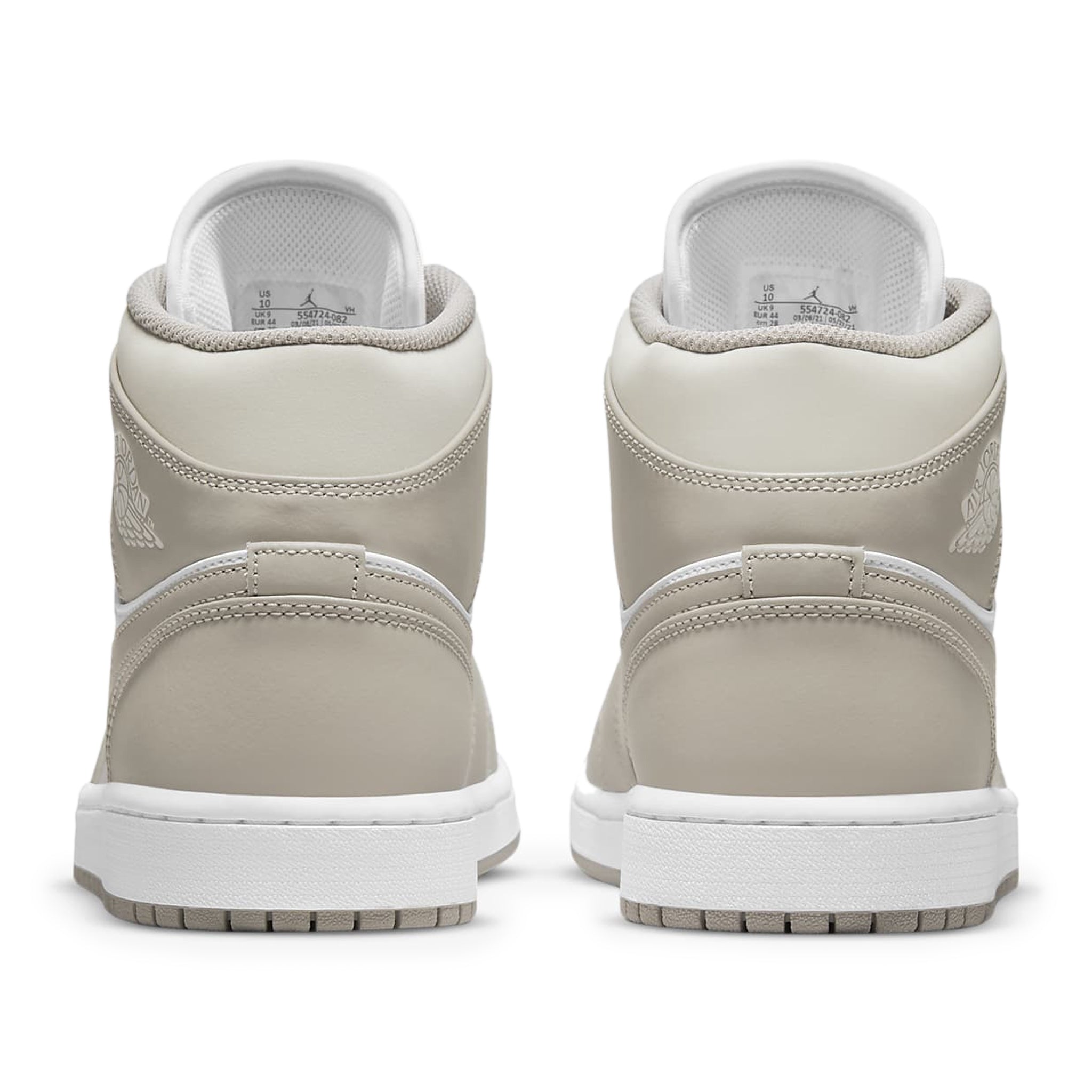 Heel view of Air Jordan 1 Mid Linen 554724-082