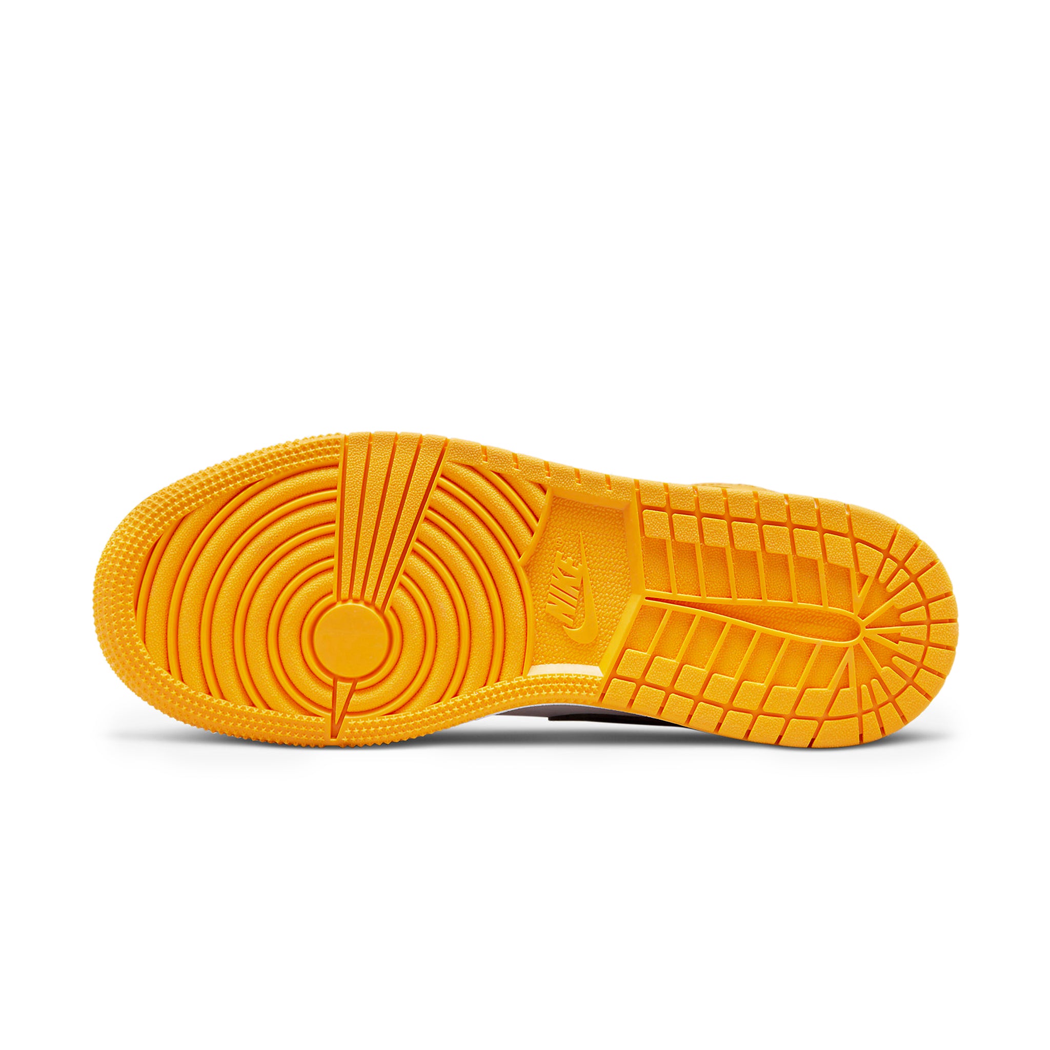 Sole view of Air Jordan 1 Mid Taxi (GS) 554725-701