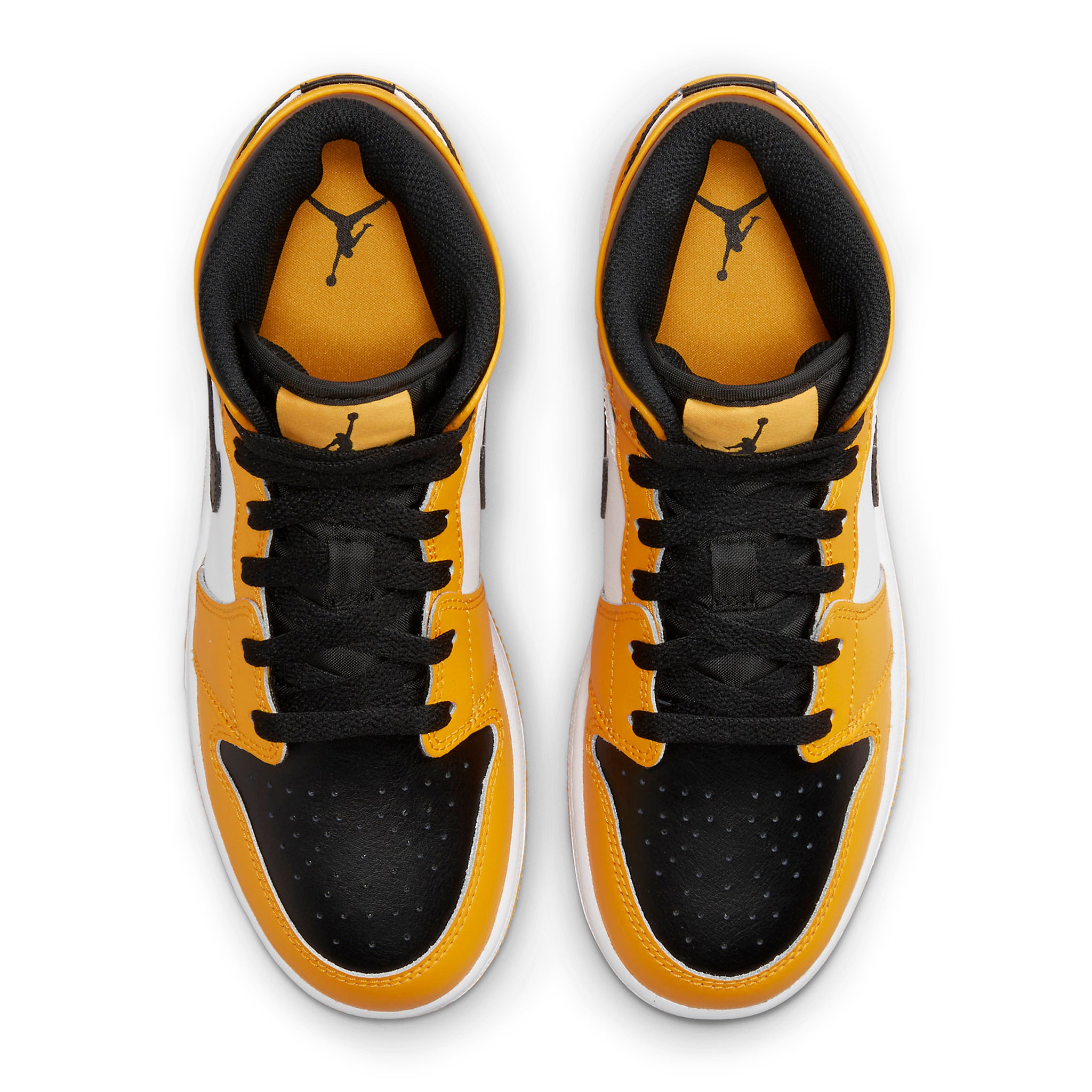 Top down view of Air Jordan 1 Mid Taxi (GS) 554725-701