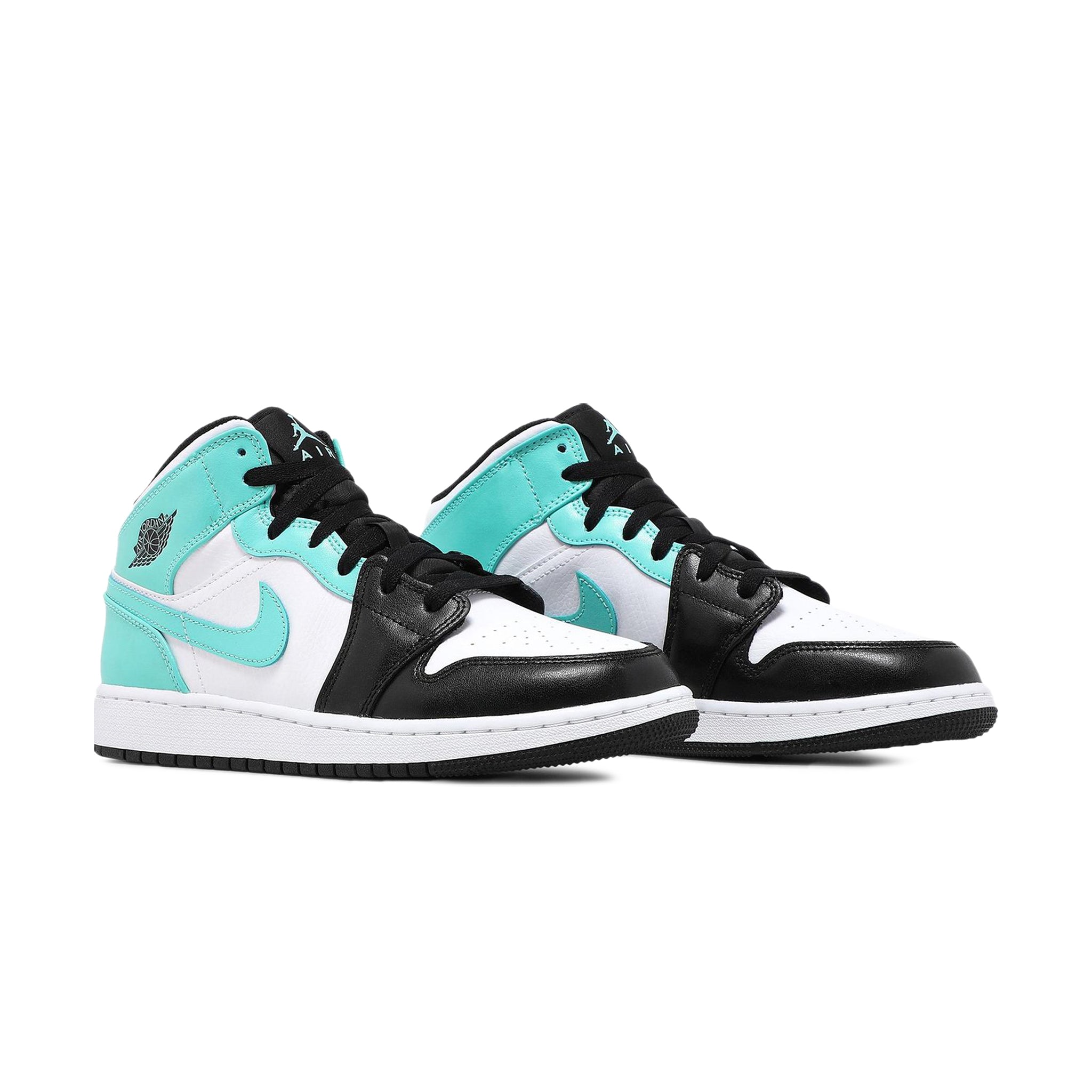 Front side view of Air Jordan 1 Mid Tropical Twist Igloo (GS) 554725-132