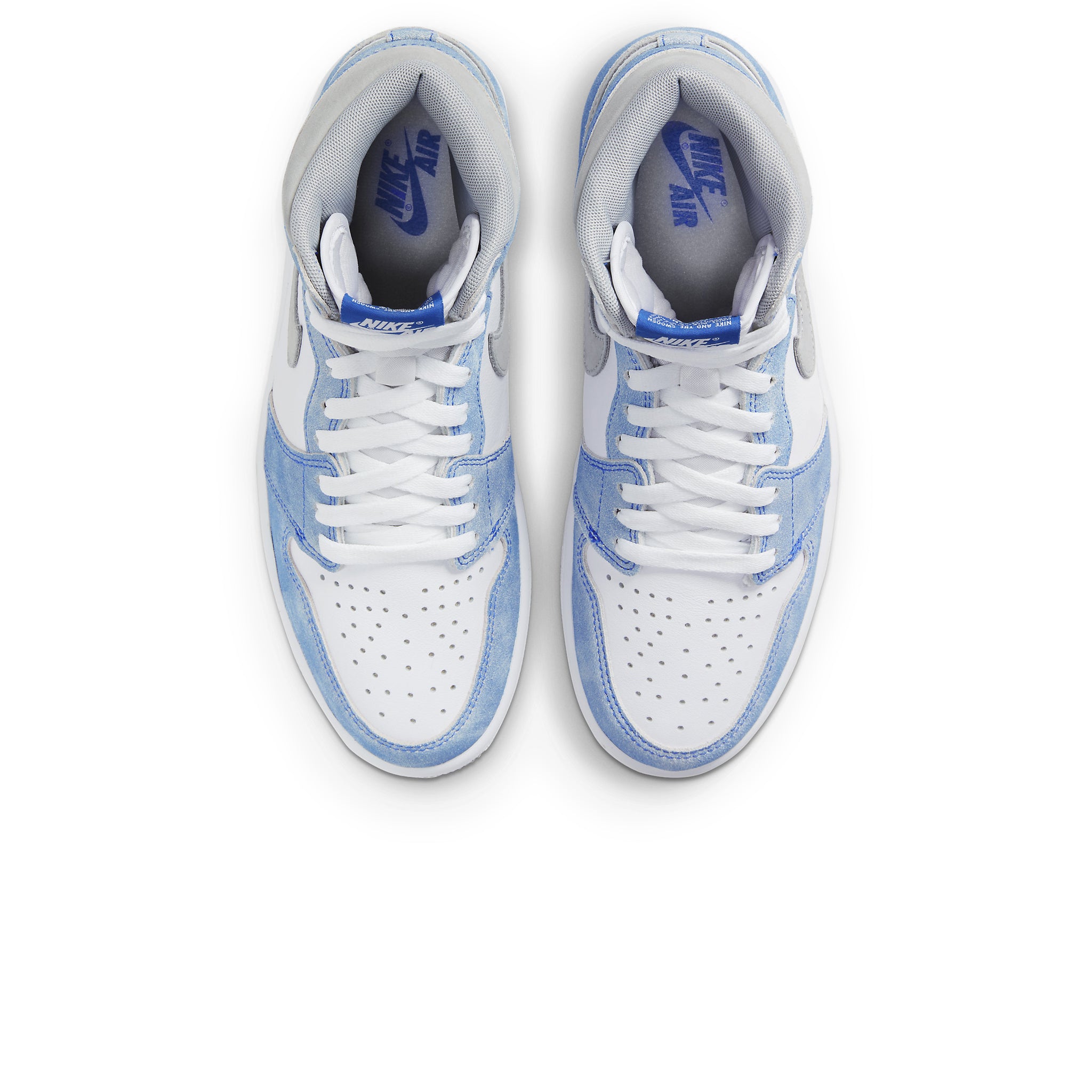 Top down view of Air Jordan 1 Retro High OG Hyper Royal 555088-402