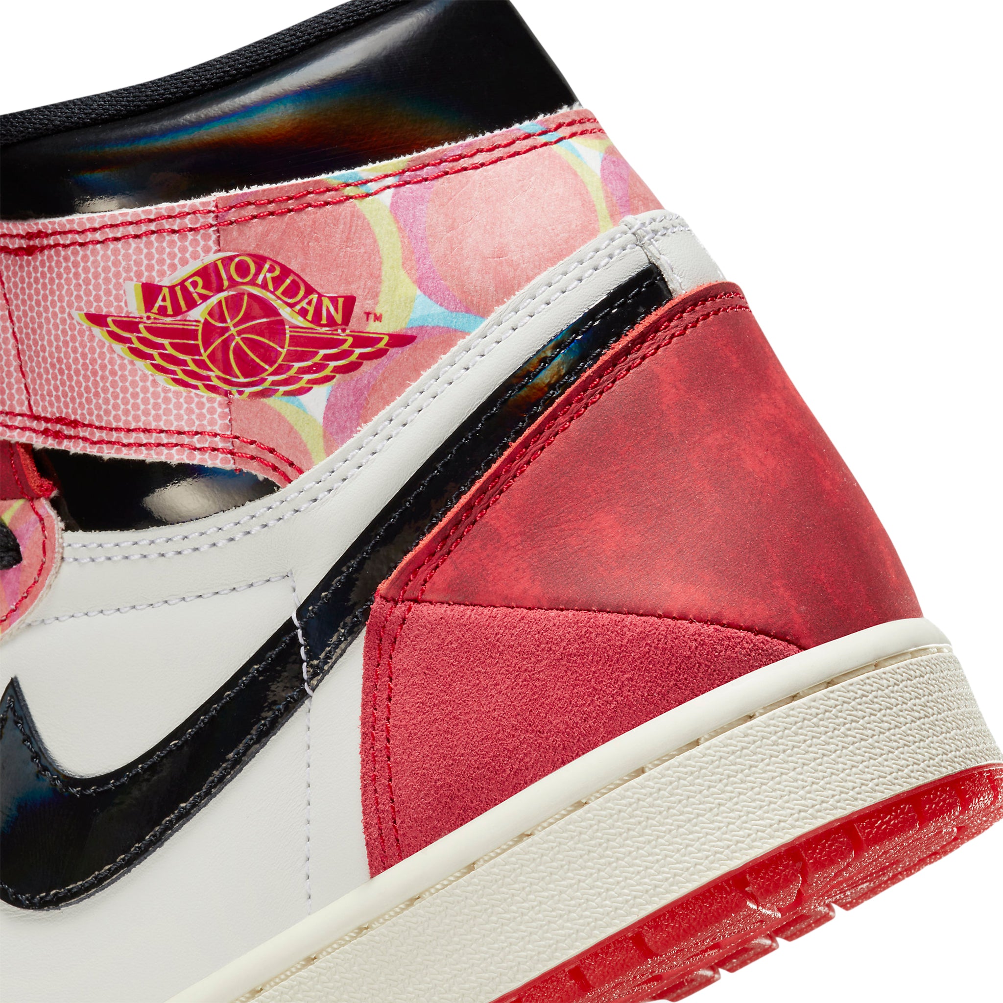 Wings logo view of Air Jordan 1 Retro High OG Spider-Man Across the Spider-Verse DV1748-601