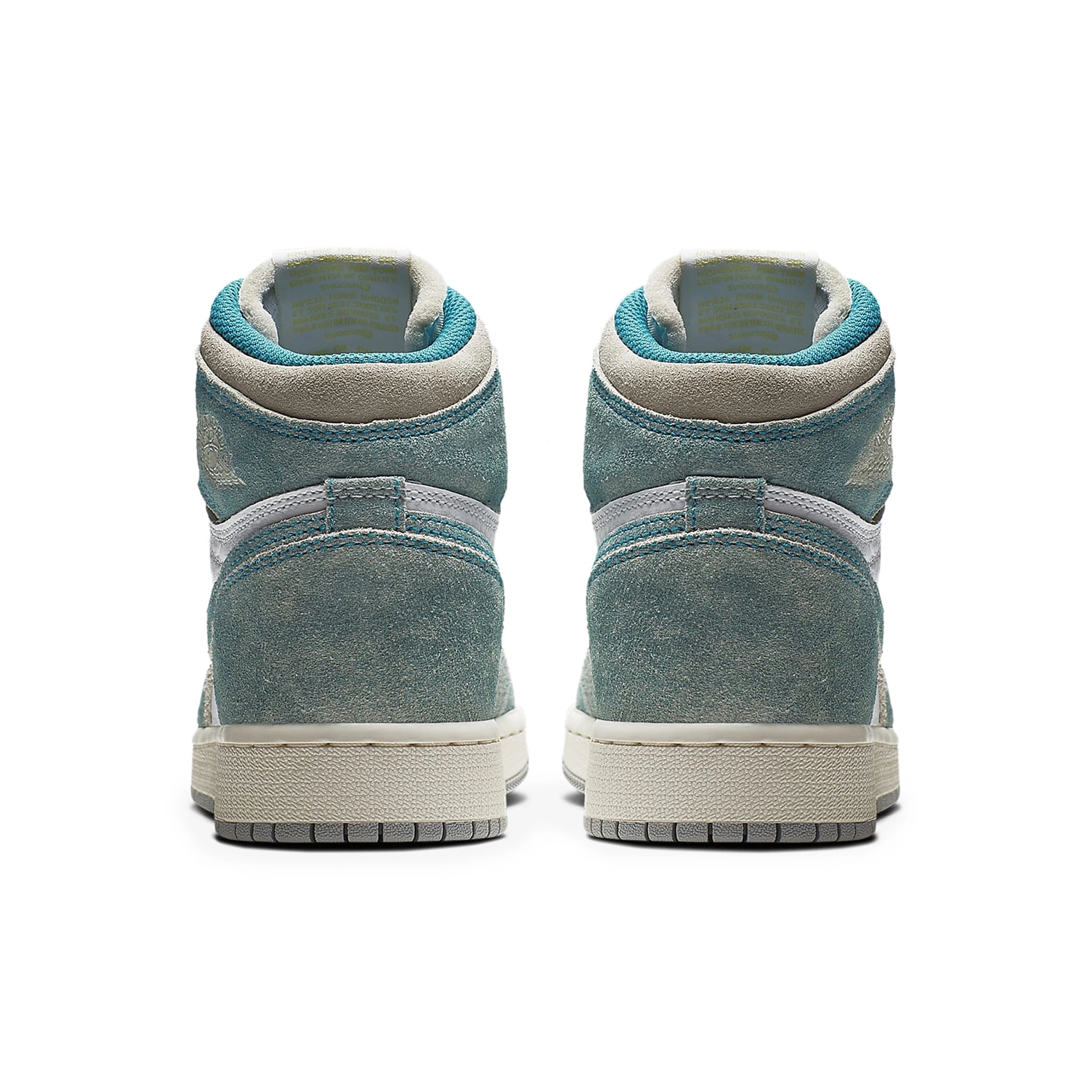 Back view of Air Jordan 1 Retro High OG Turbo Green (GS) 575441-311