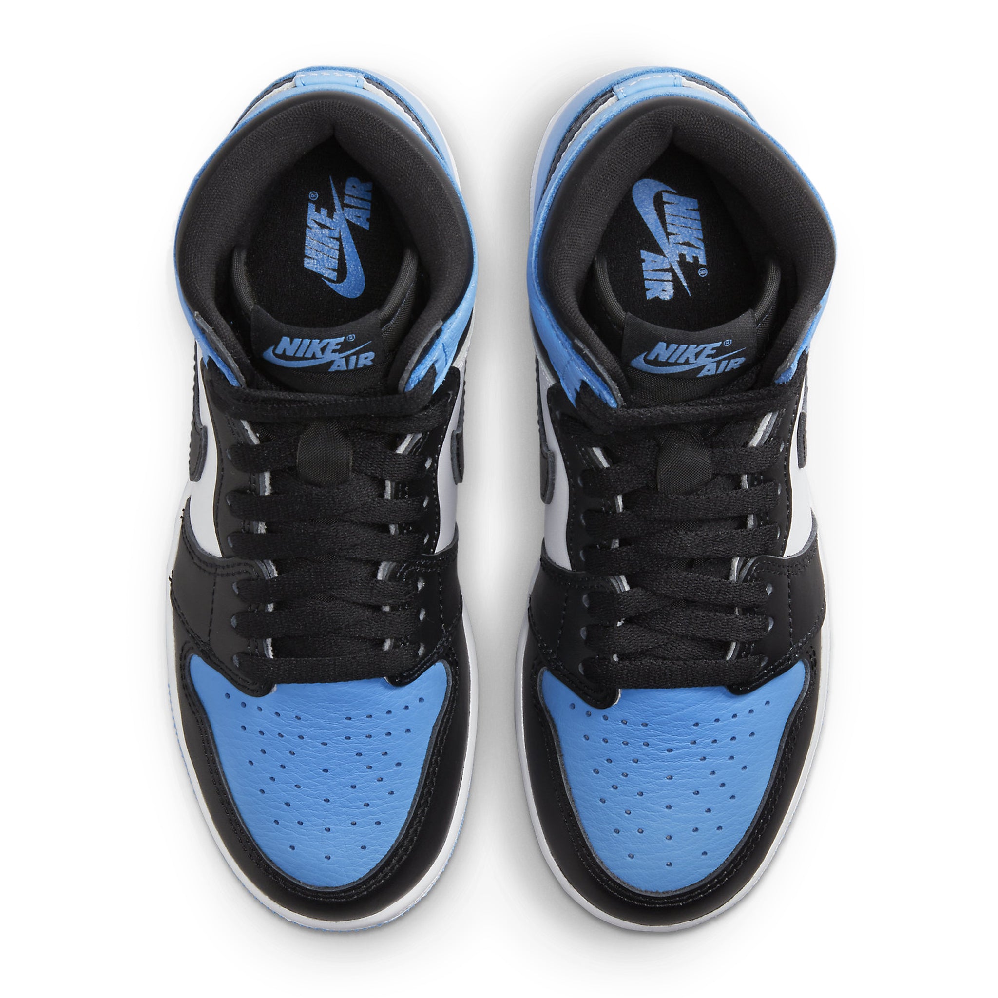 Top view Air Jordan 1 Retro High OG UNC Toe (GS) of FD1437-400