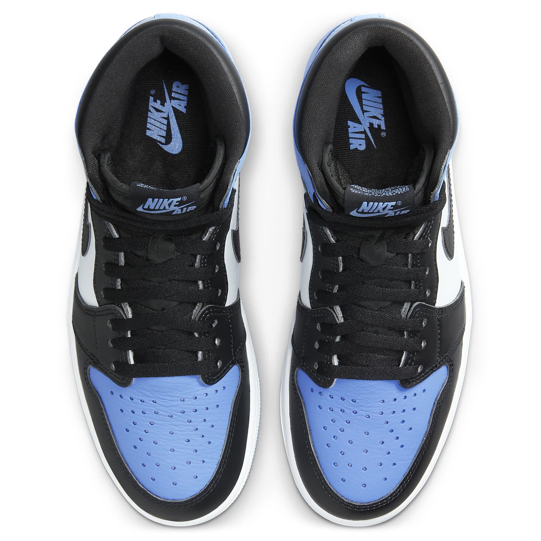 Top view of Air Jordan 1 Retro High OG UNC Toe DZ5485-400