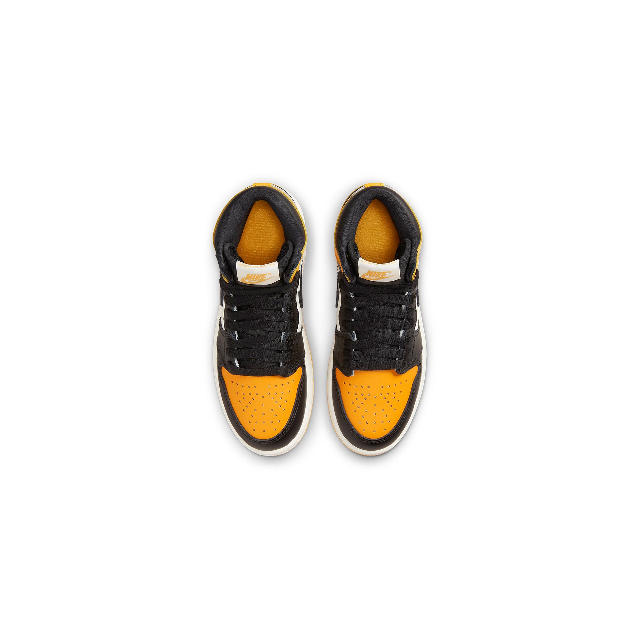 Top view of Air Jordan 1 Retro High OG Yellow Toe Taxi (PS) AQ2664-711