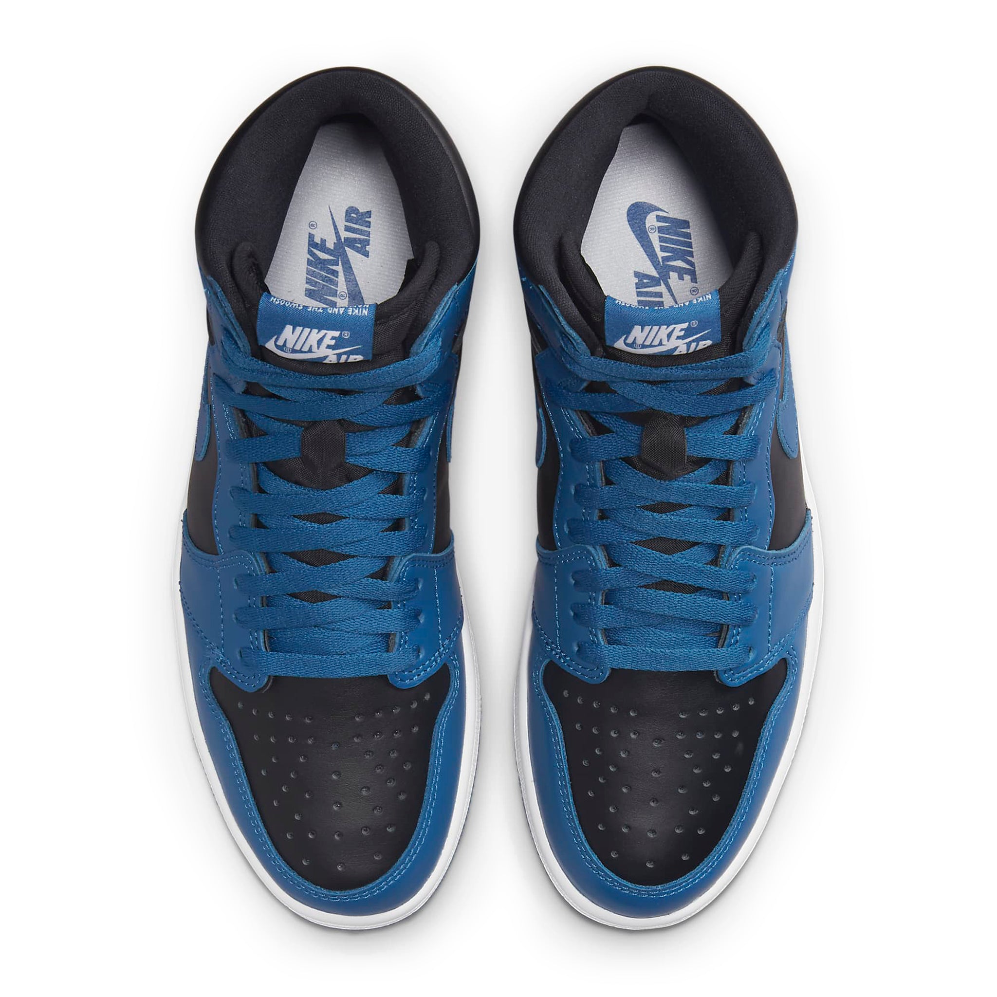 Top view of Air Jordan 1 Retro OG Dark Marina Blue 555088-404