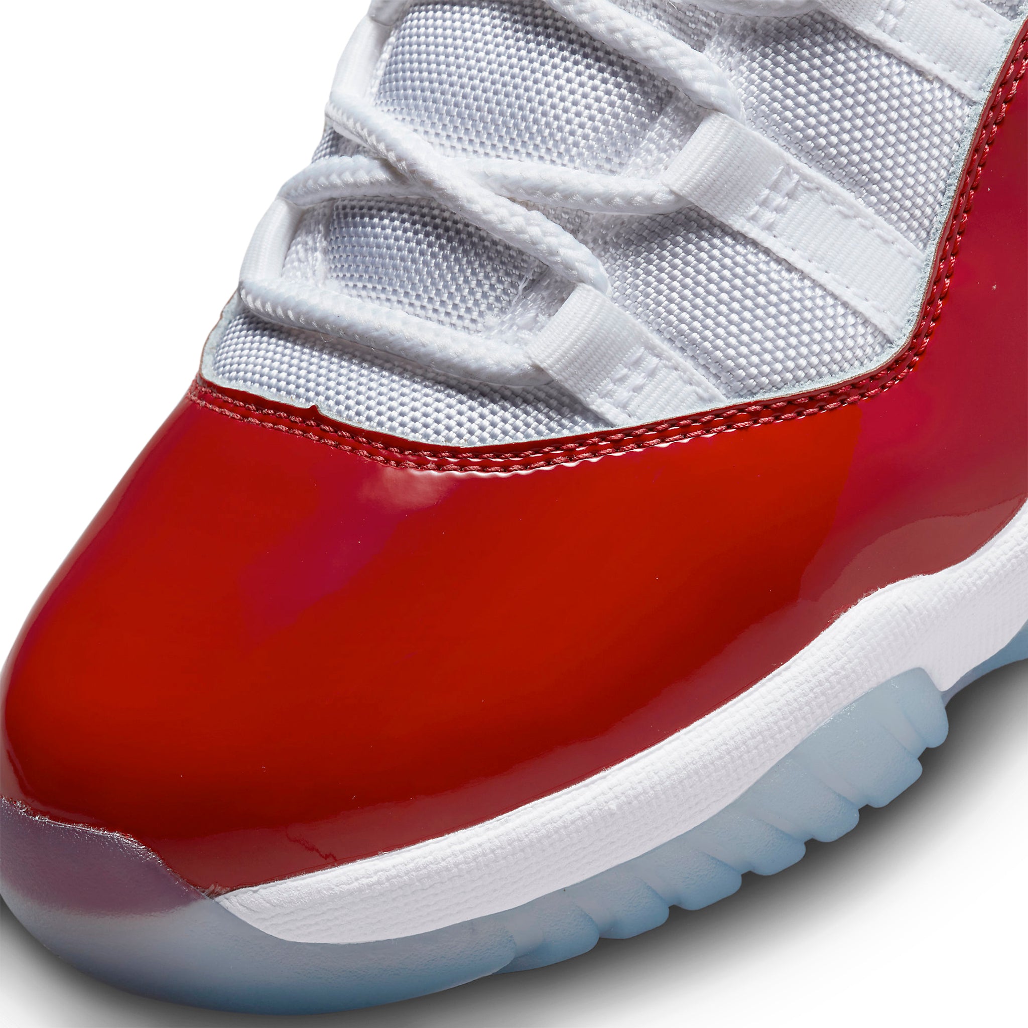 Toe box view of Air Jordan 11 Retro Cherry (2022) CT8012-116