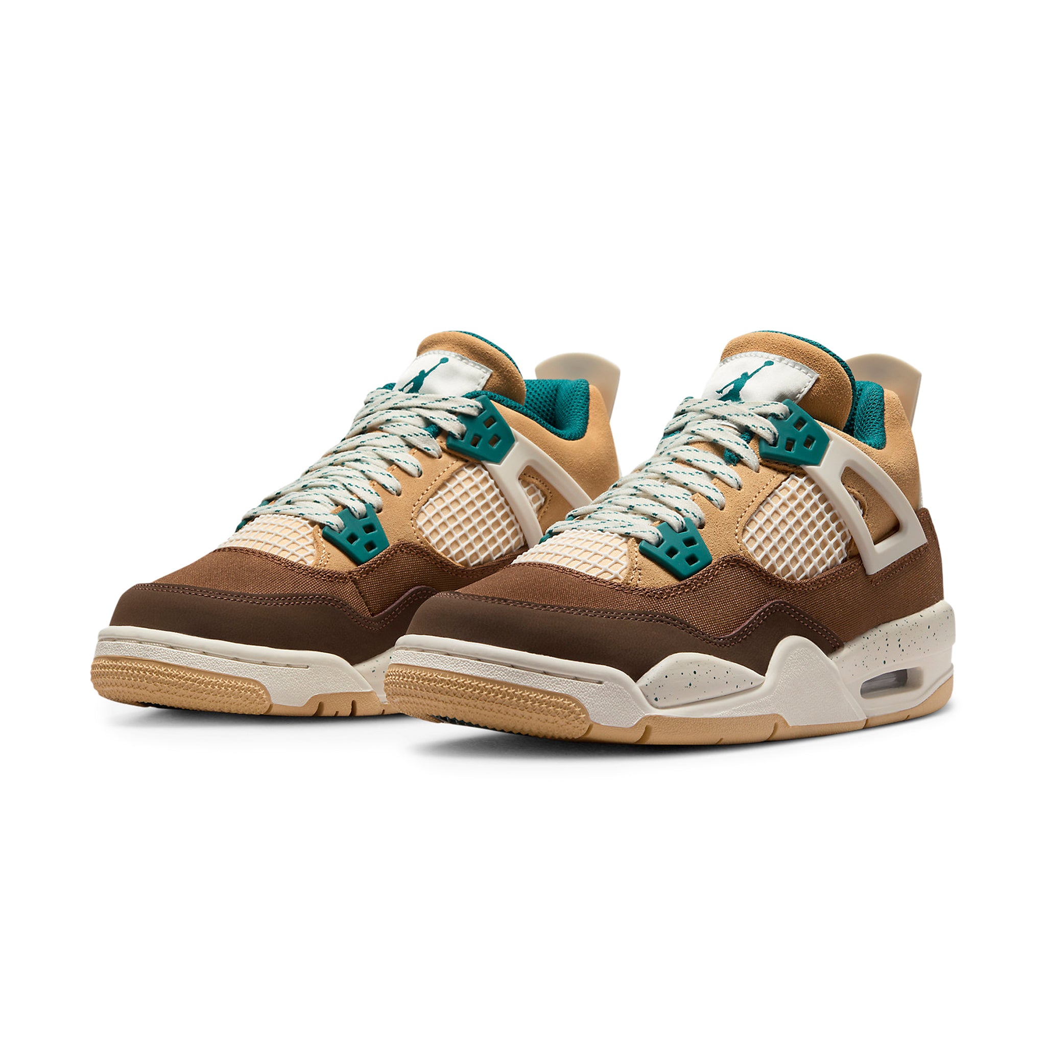 Front side view of Air Jordan 4 Retro Cacao Wow (GS) FB2214-200