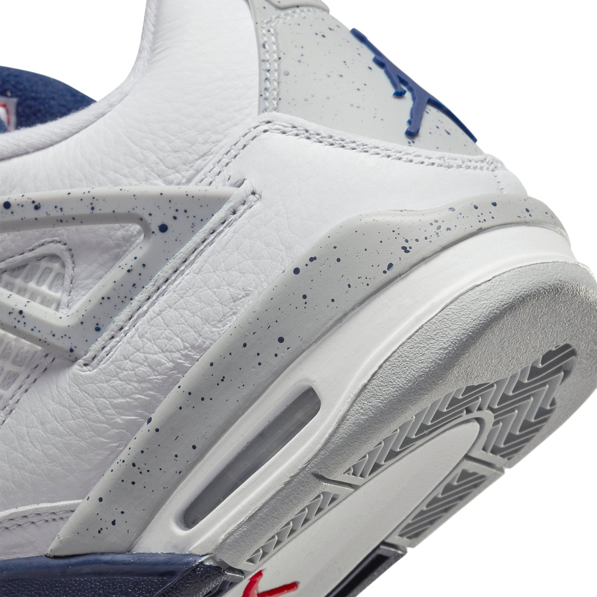 Heel logo view of Air Jordan 4 Retro Midnight Navy (GS) 408452-140