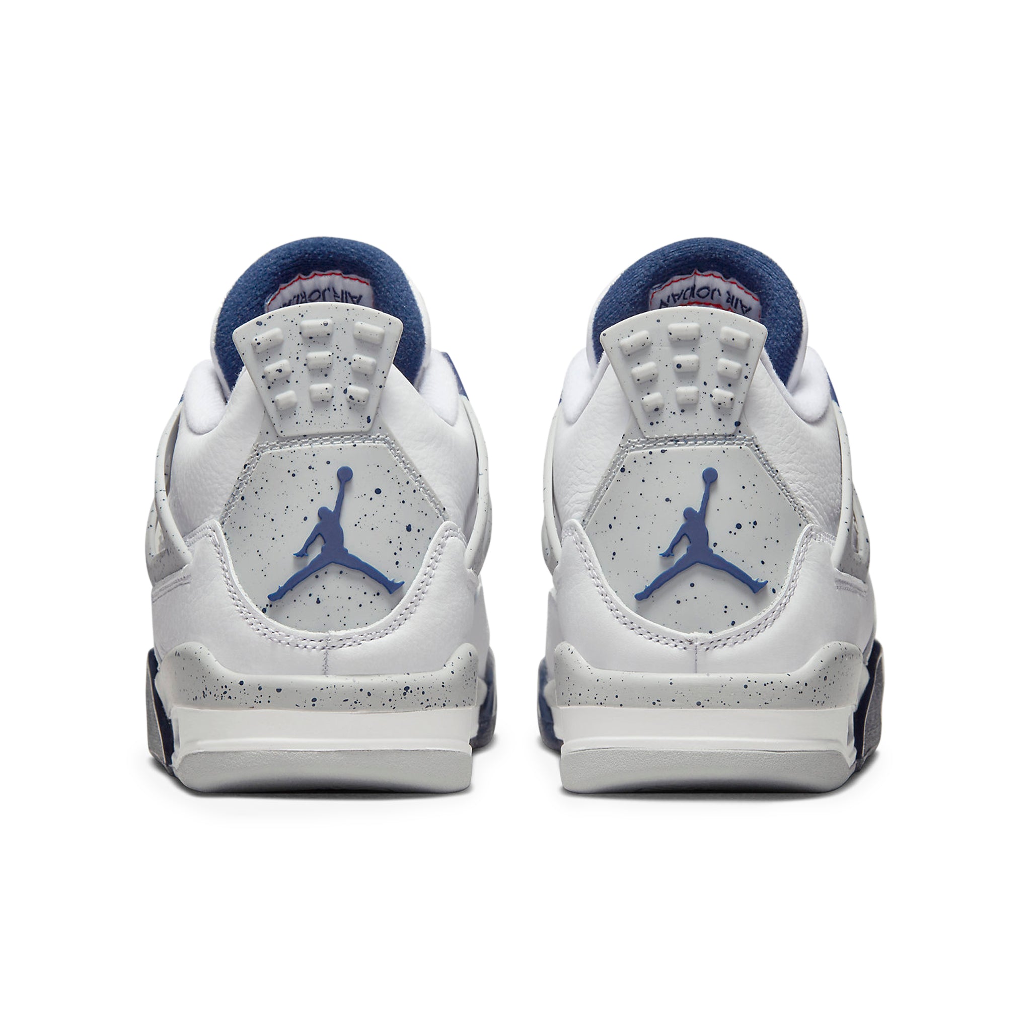 Heel view of Air Jordan 4 Retro Midnight Navy (GS) 408452-140