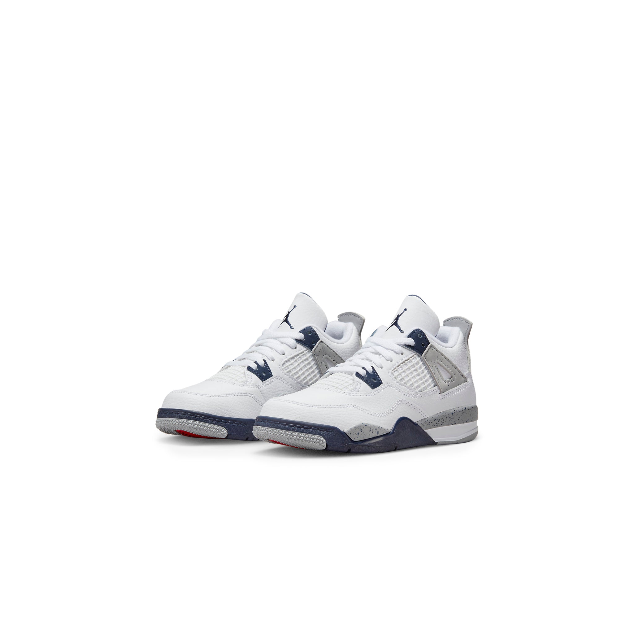 Front side view of Air Jordan 4 Retro Midnight Navy (PS) BQ7669-140