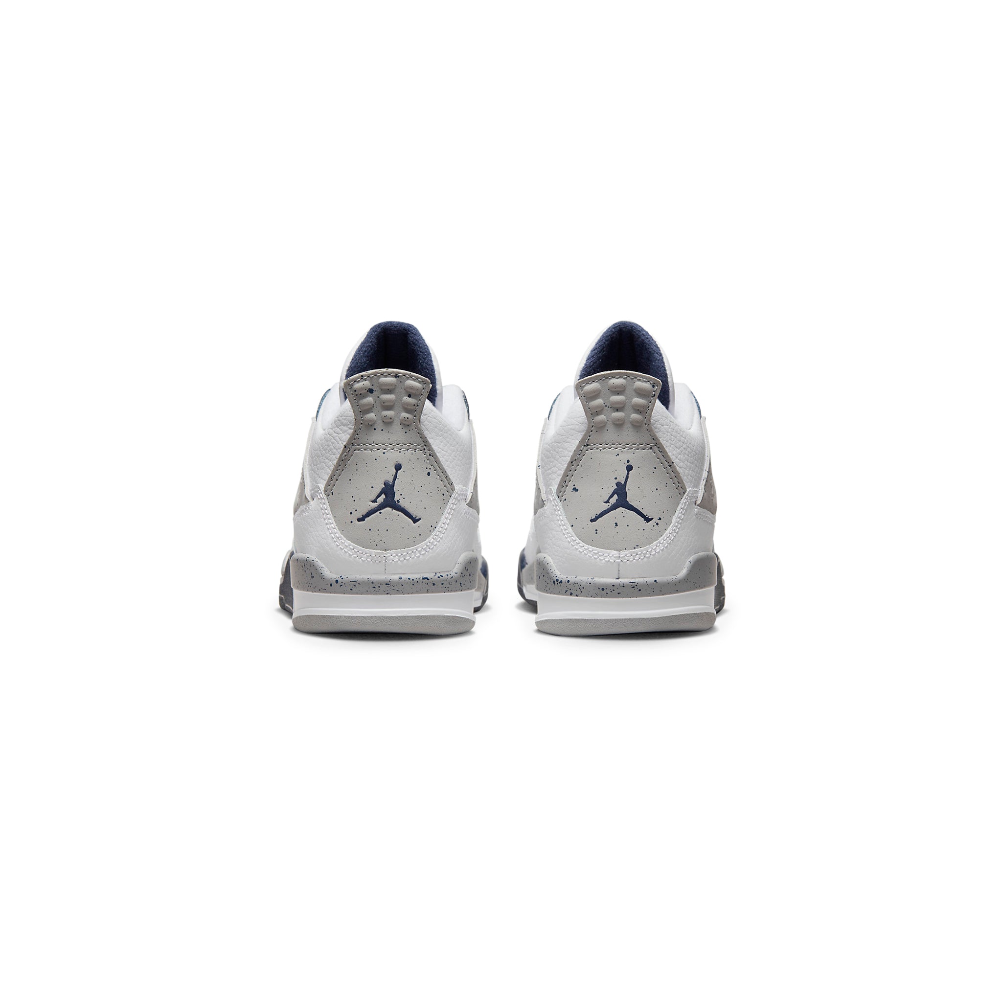Heel view of Air Jordan 4 Retro Midnight Navy (PS) BQ7669-140