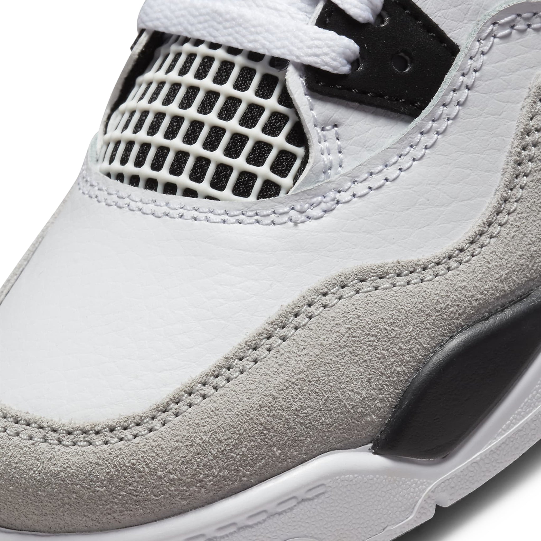 Toe box view of Air Jordan 4 Retro Military Black (PS) BQ7669