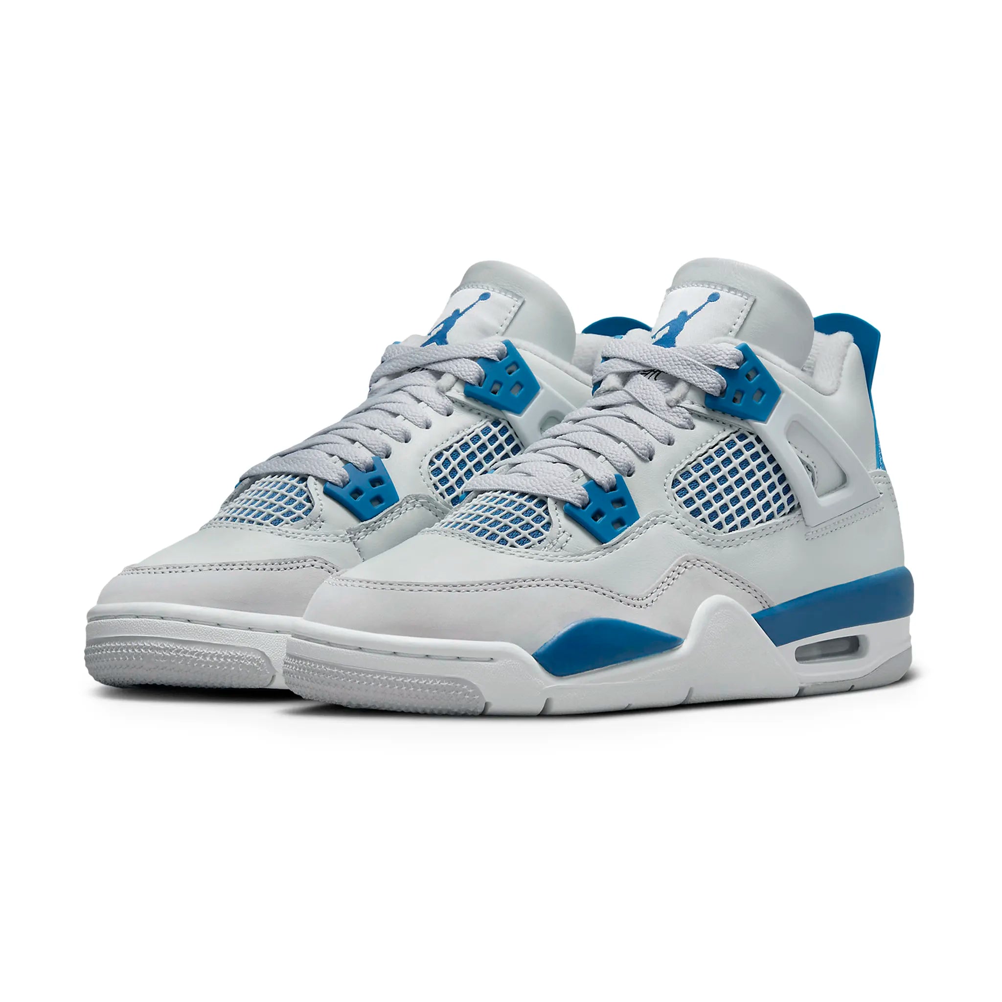 Pair view of Air Jordan 4 Retro Military Blue (GS) HF4281-141