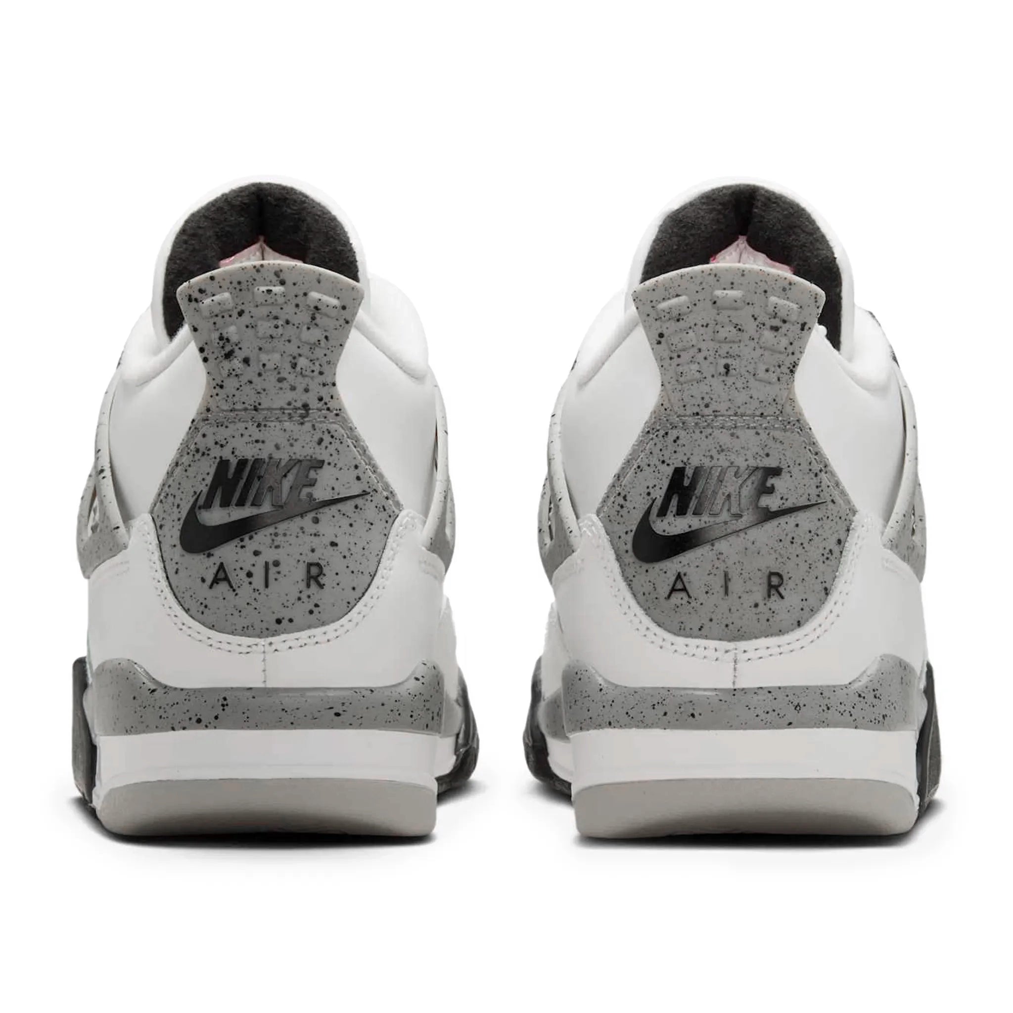 Heel View of Air Jordan 4 Retro OG White Cement (2025) (GS) IB4171-100