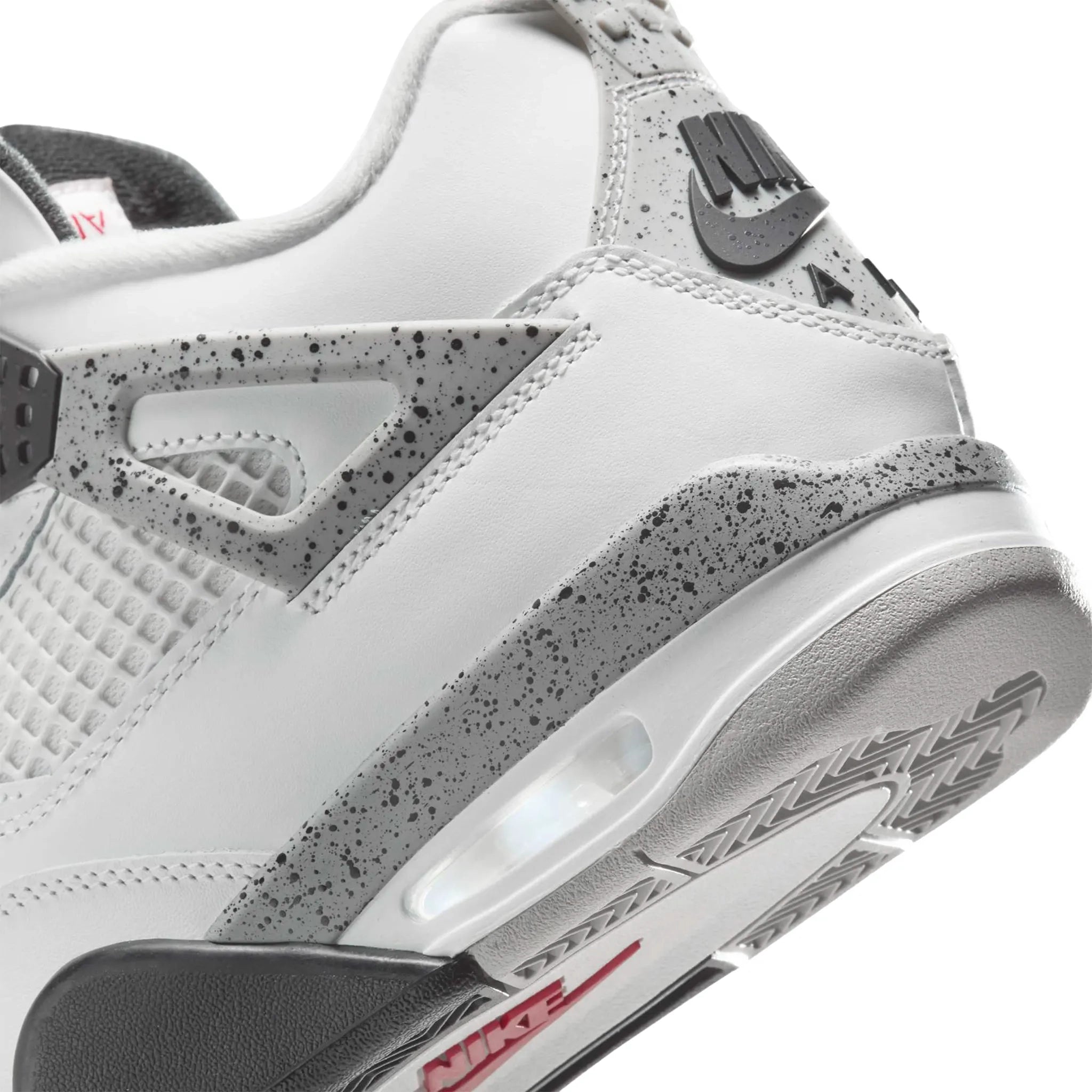 Heel View of Air Jordan 4 Retro Og White Cement (2025) FV5029-100