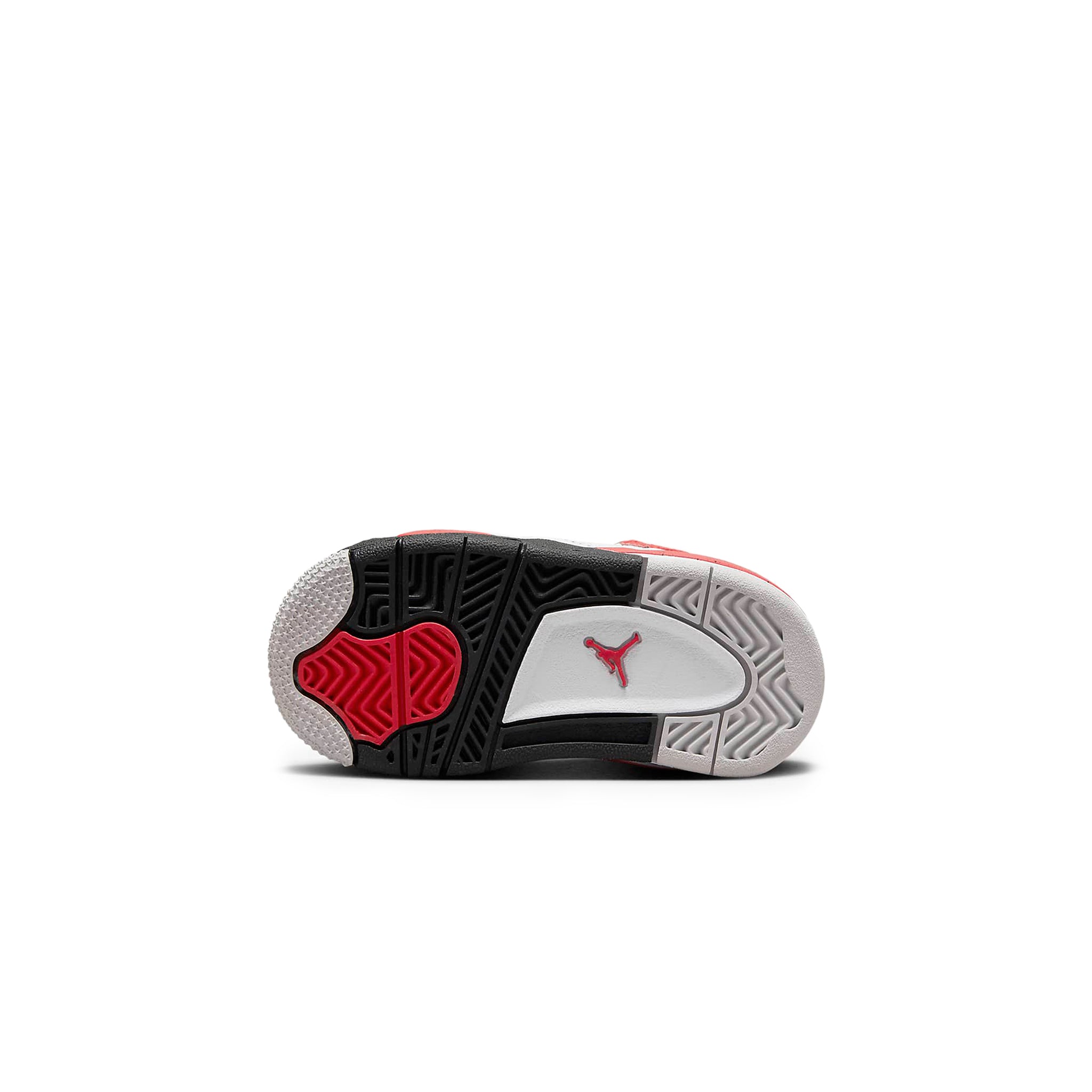 Sole view of Air Jordan 4 Retro Red Cement (2023) (TD) BQ7670-161