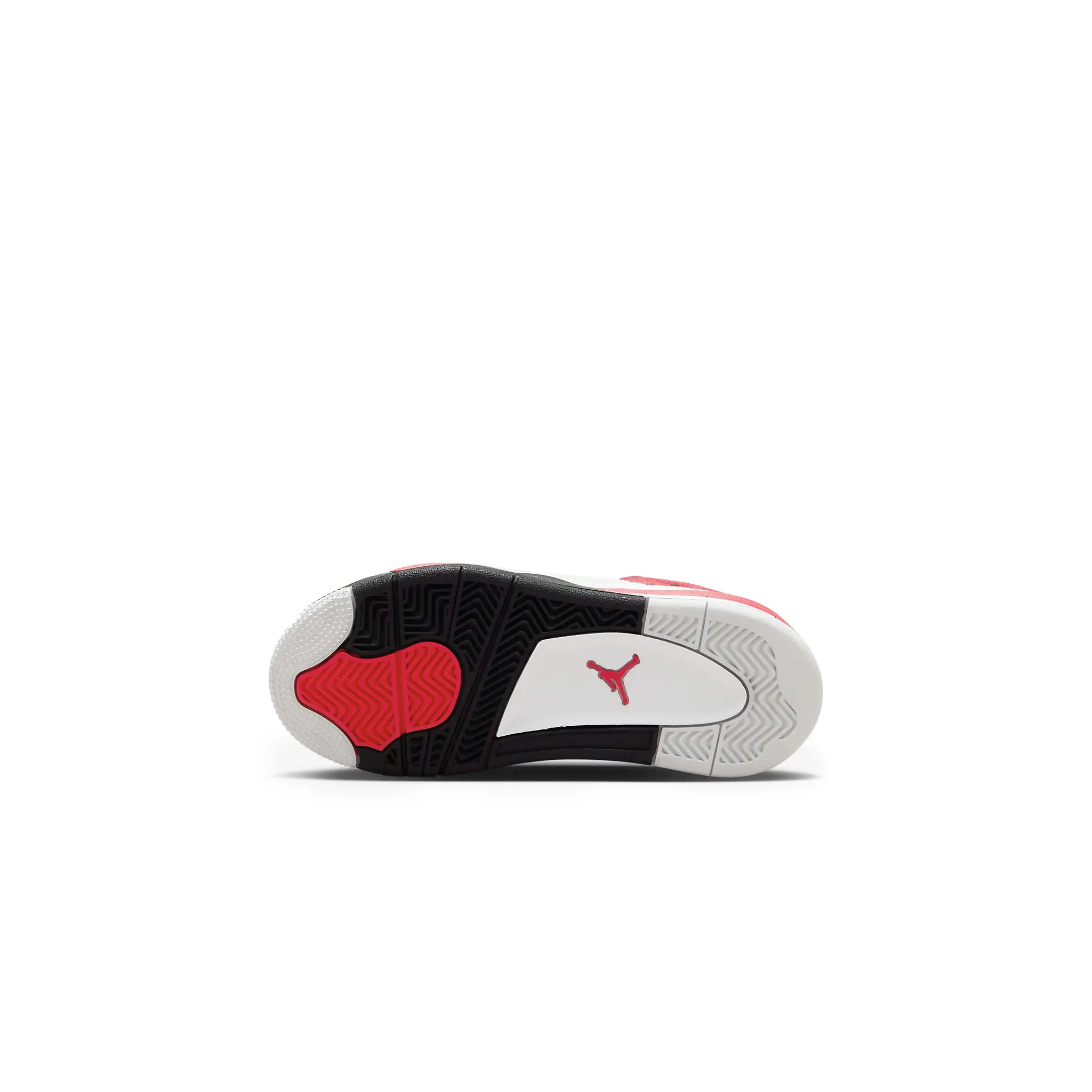 Sole view of Air Jordan 4 Retro Red Cement (PS) BQ7669-161