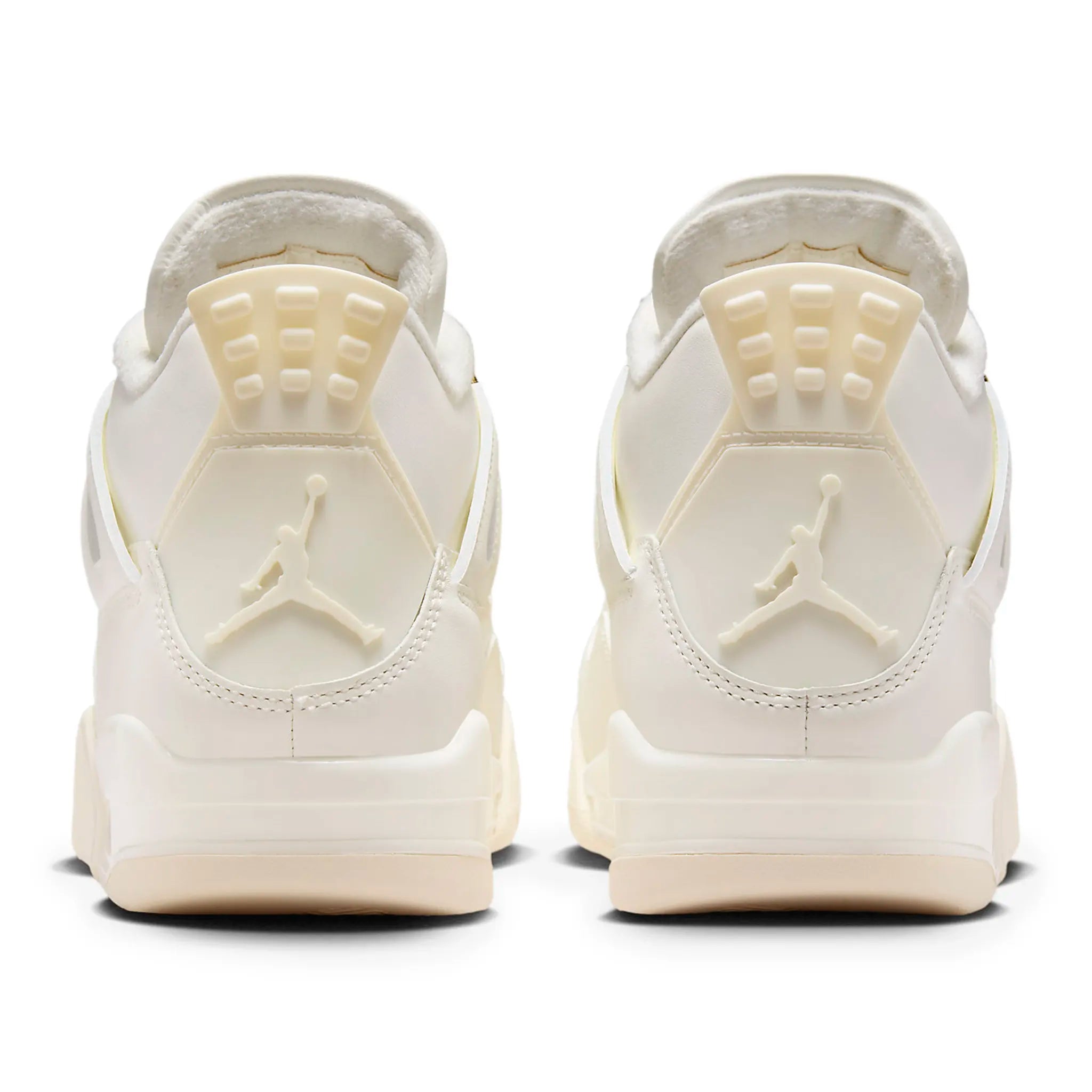Back view of Air Jordan 4 Retro Sail Metallic Gold (W) AQ9129-170