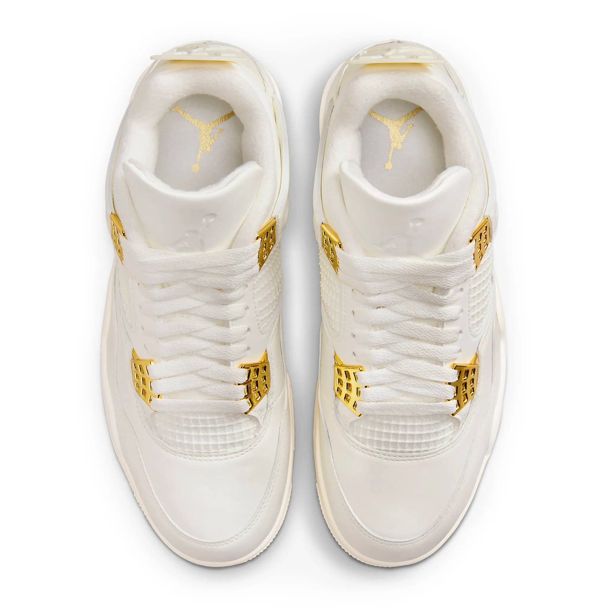 Top view of Air Jordan 4 Retro Sail Metallic Gold (W) AQ9129-170