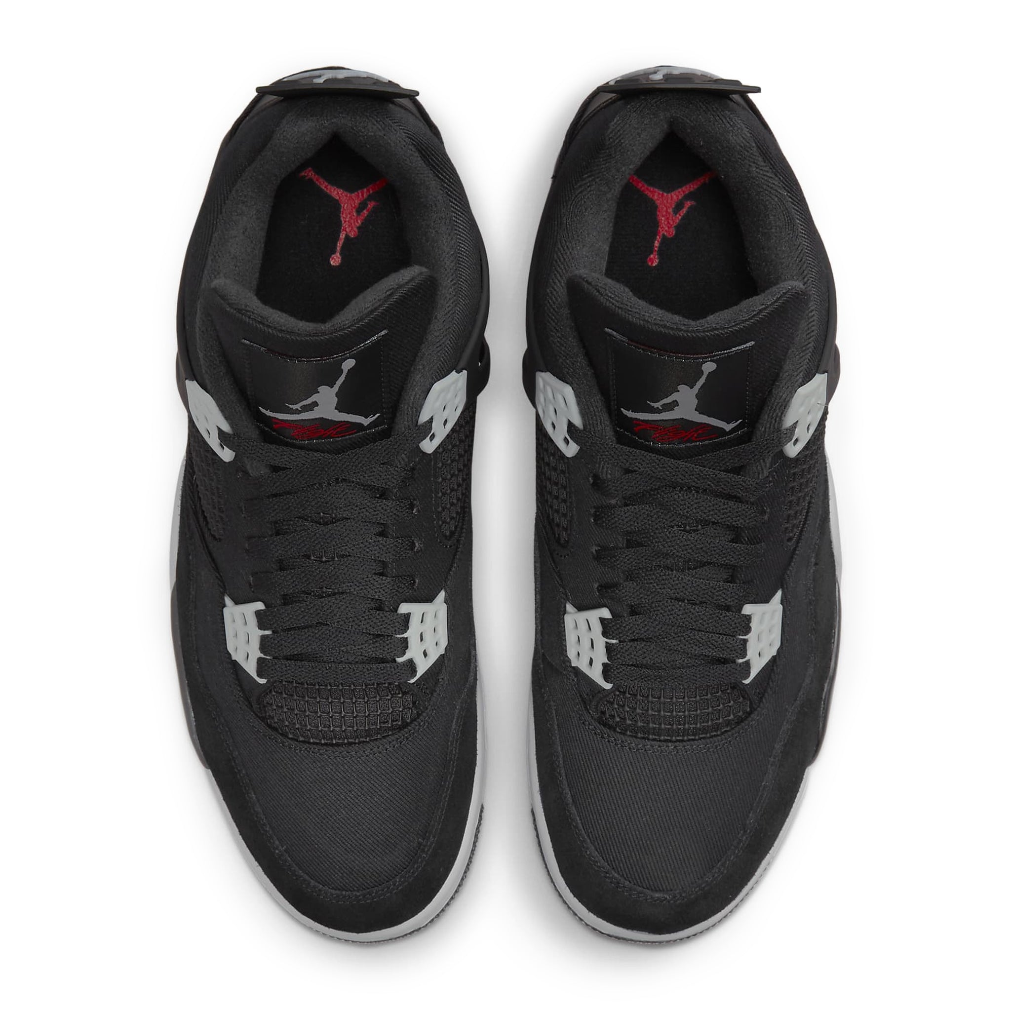 Top down view of Air Jordan 4 Retro SE Black Canvas DH7138-006