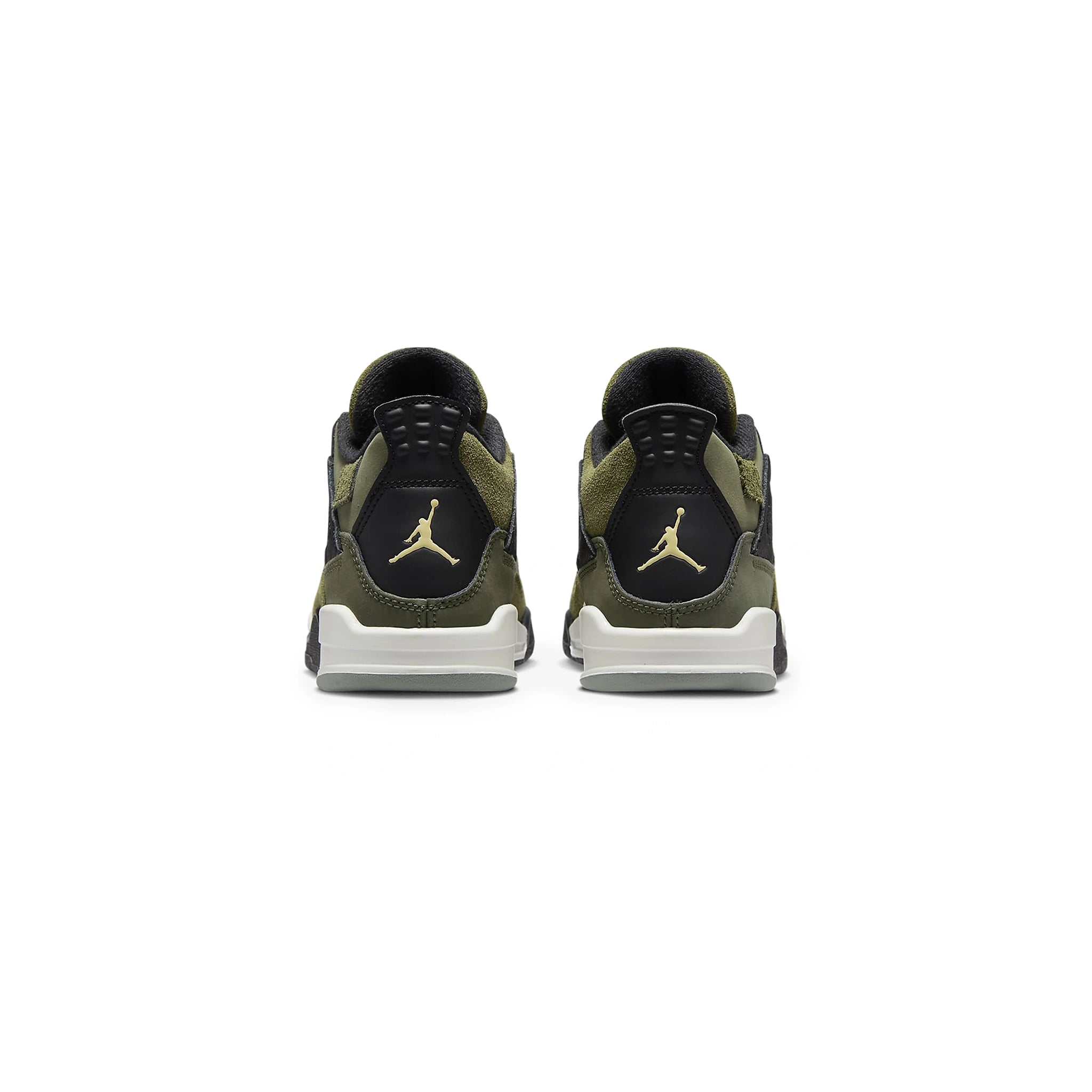 Back view of Air Jordan 4 Retro SE Craft Olive (PS) FB9929-200